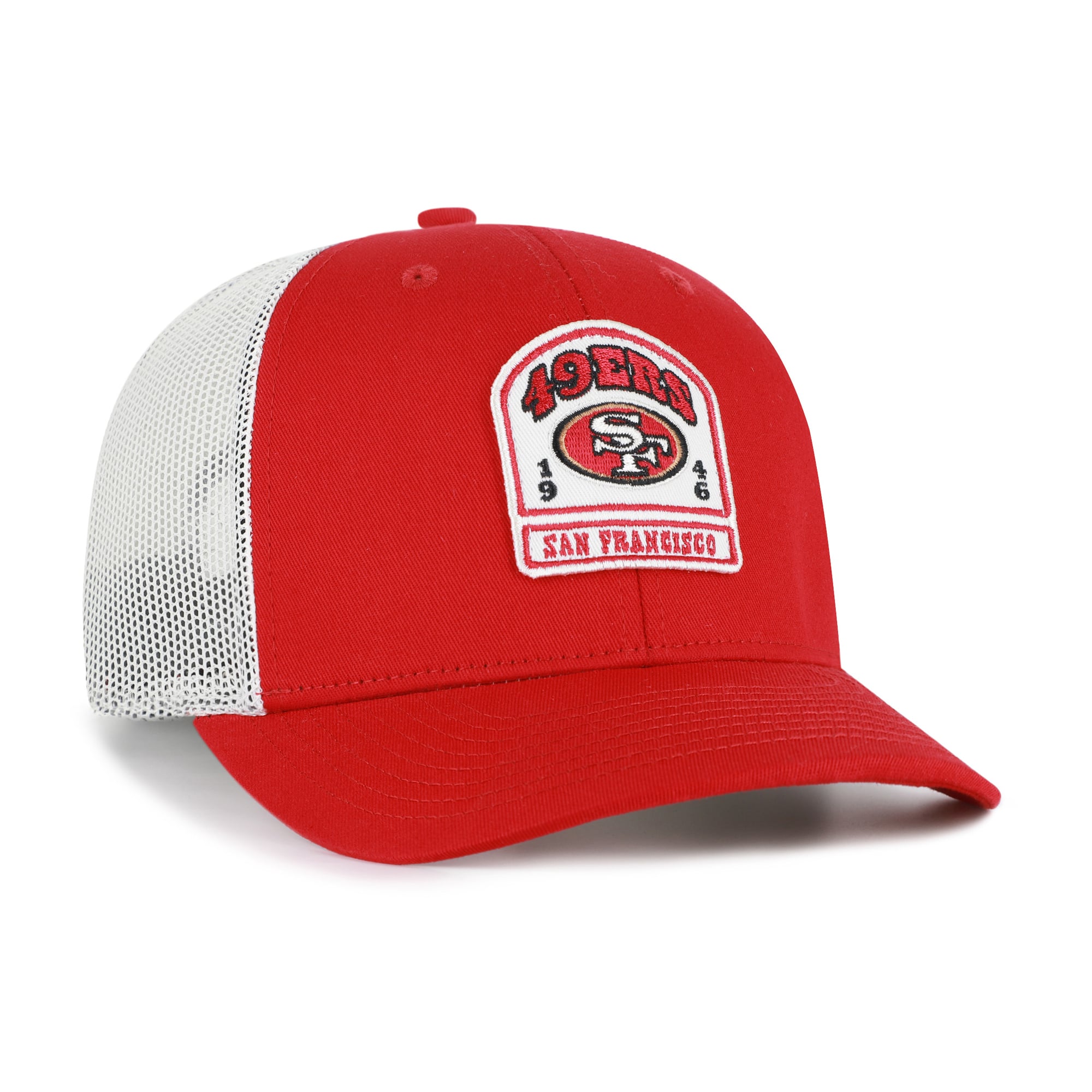 Men's '47 Scarlet San Francisco 49ers Headstone Trucker Adjustable Hat