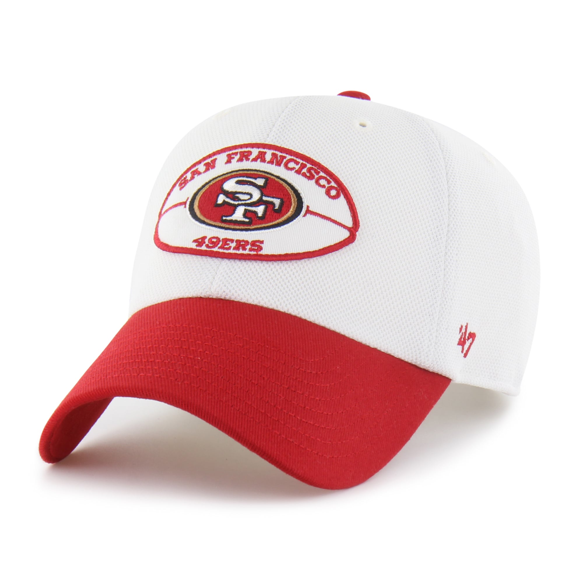 Men's '47 White/Scarlet San Francisco 49ers Pique Patch Clean Up Adjustable Hat