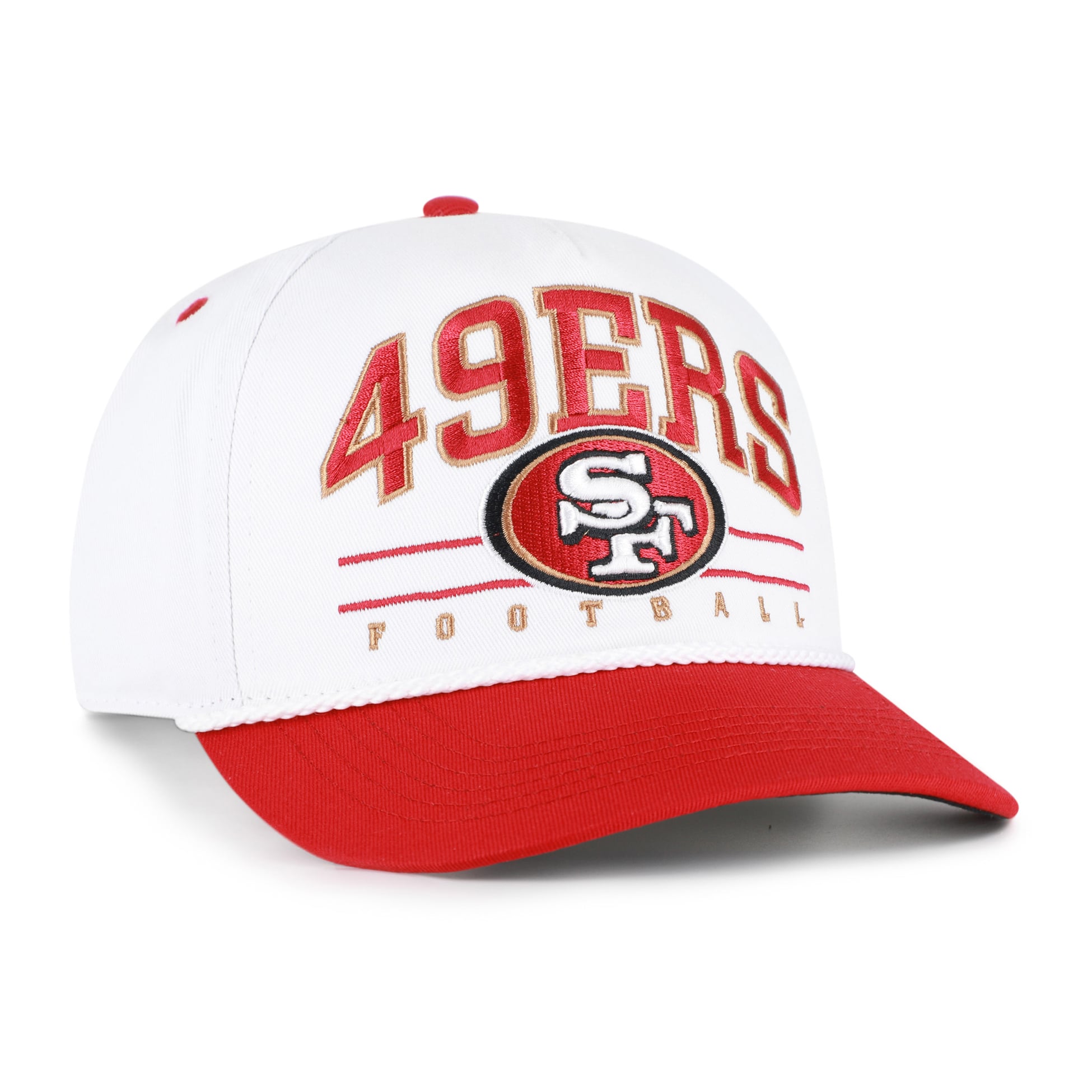 Casquette ajustable Roscoe Hitch blanche et écarlate « 47 » des 49ers de San Francisco