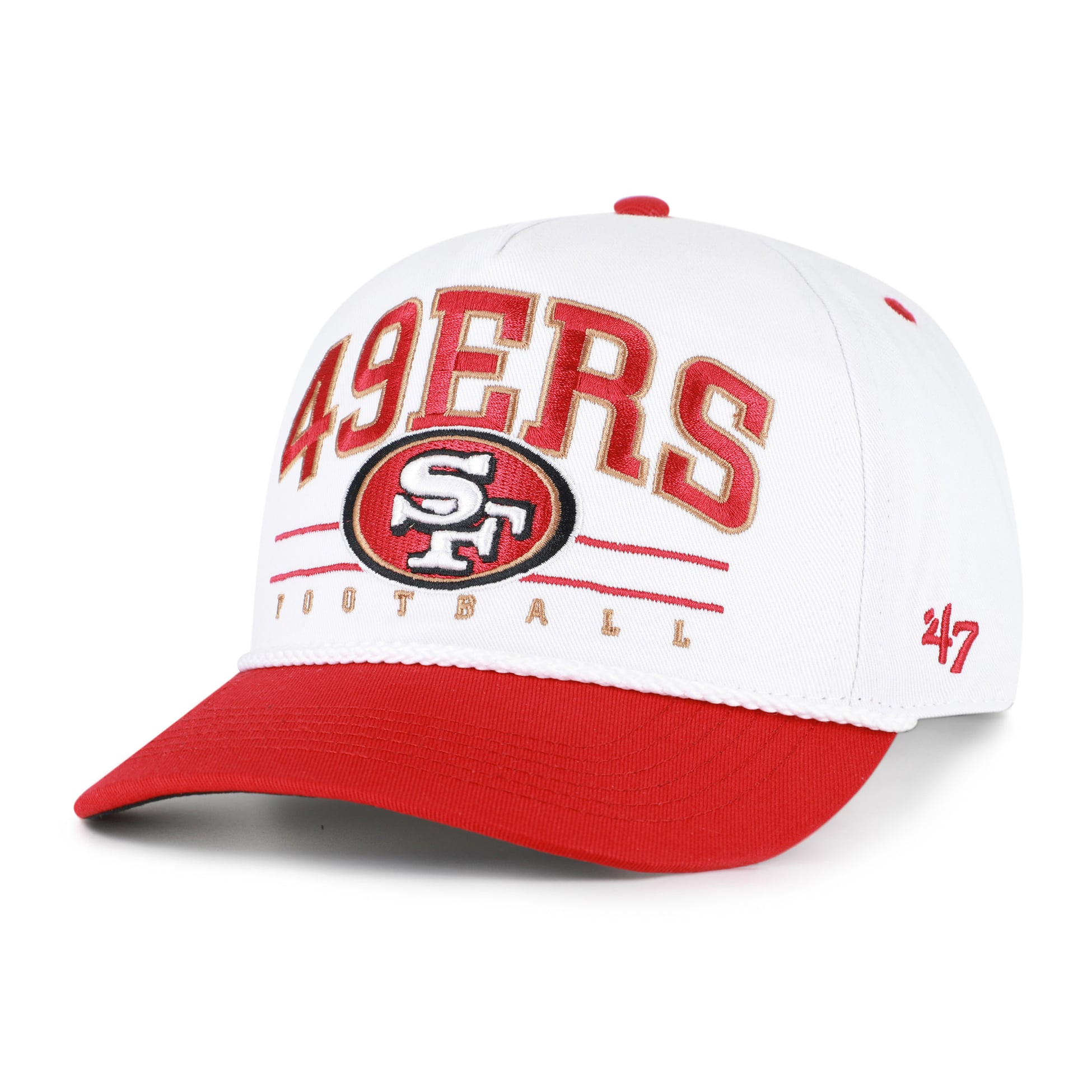 Casquette ajustable Roscoe Hitch blanche et écarlate « 47 » des 49ers de San Francisco