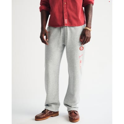 San Francisco 49ers Abercrombie & Fitch Fleece Baggy Sweatpants - Gray