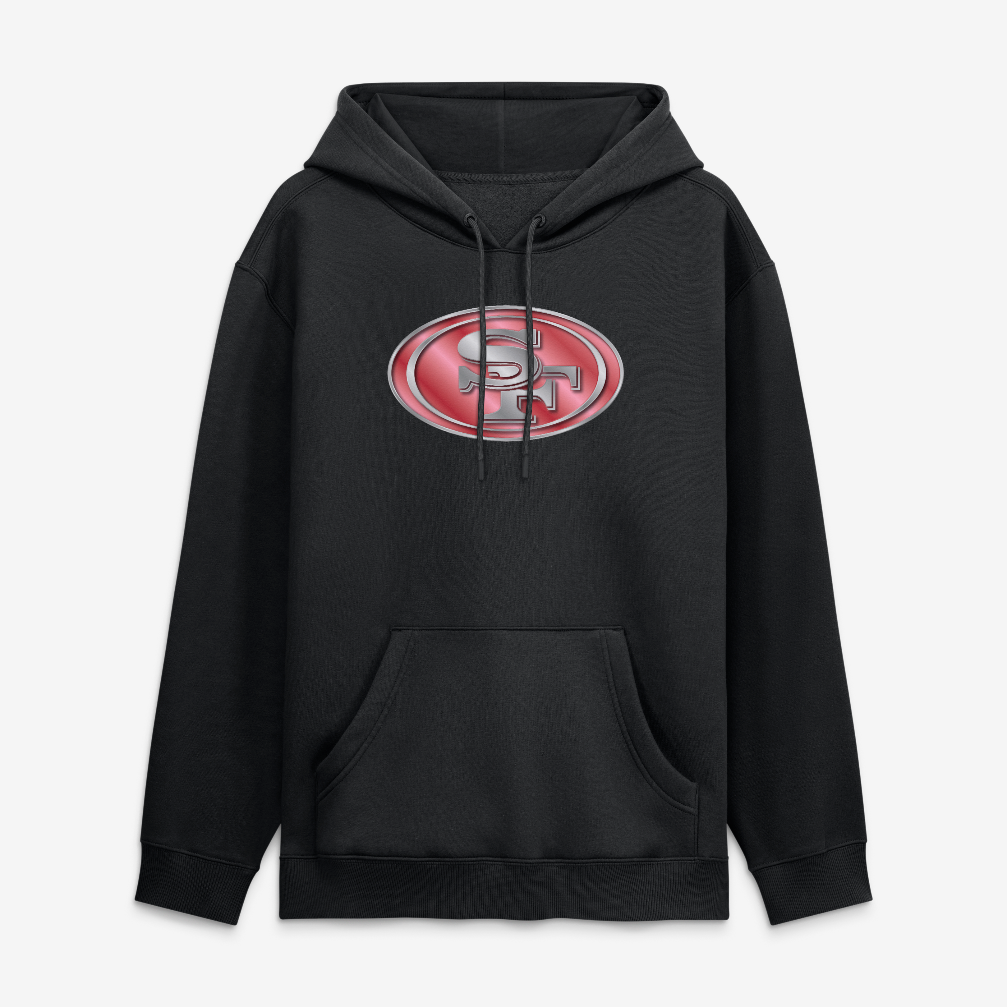 Sweat à capuche noir pour homme avec la mascotte métallique des 49ers de San Francisco
