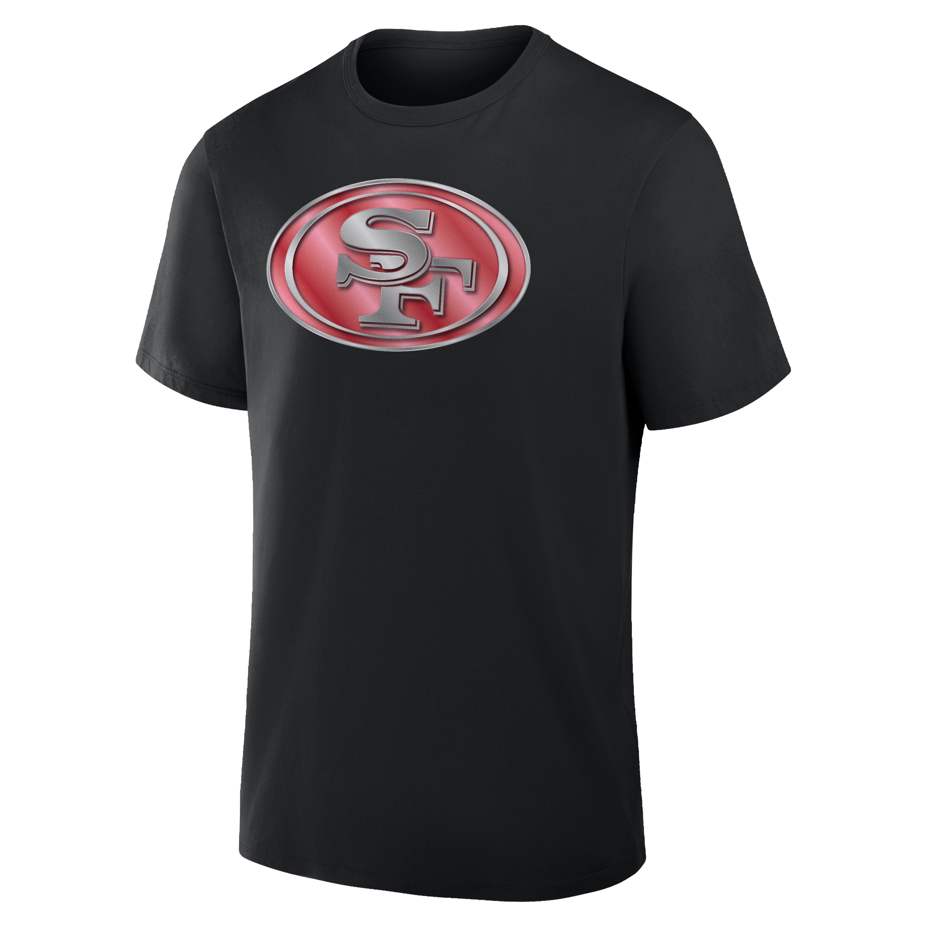 T-shirt noir pour homme avec mascotte métallique des 49ers de San Francisco