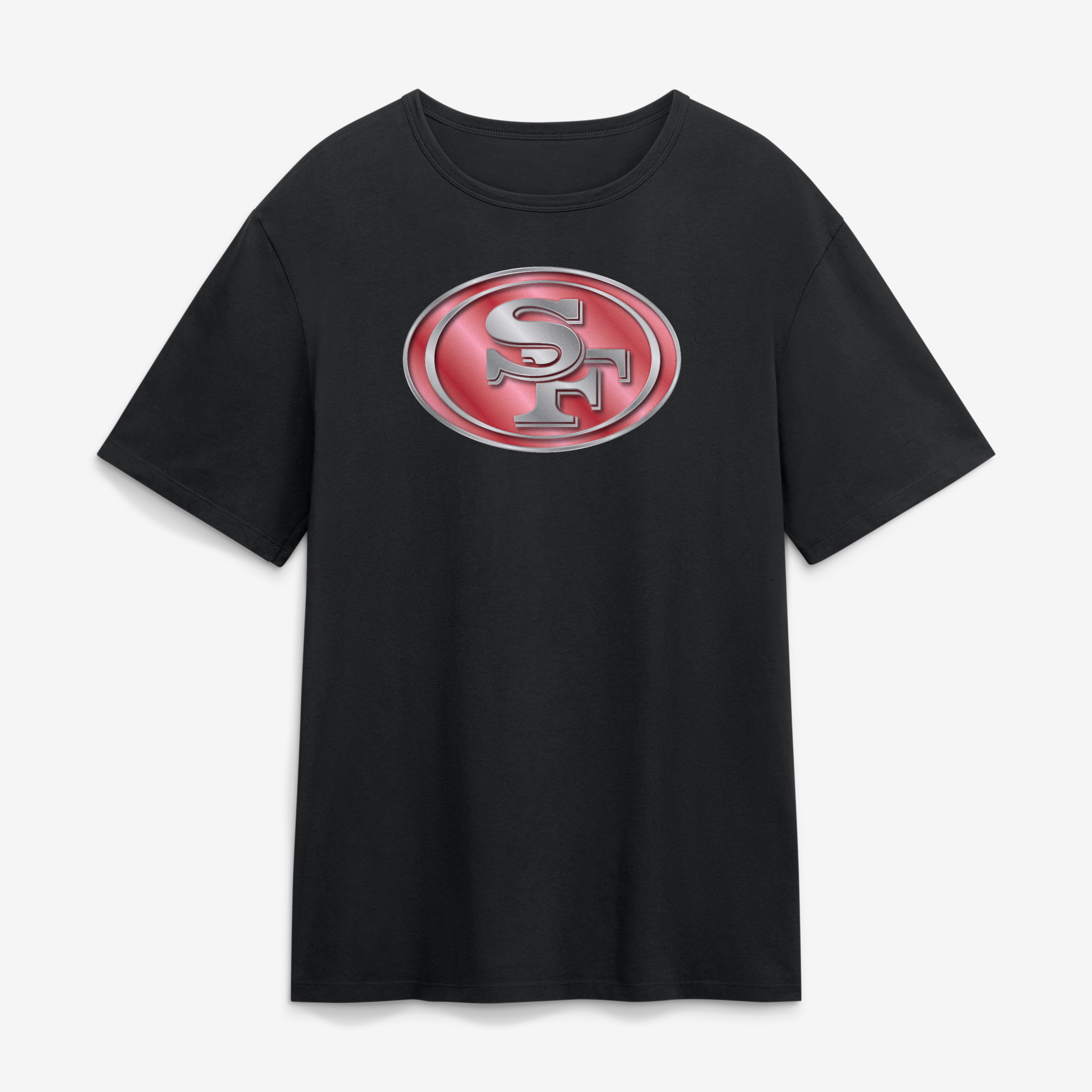 T-shirt noir pour homme avec mascotte métallique des 49ers de San Francisco
