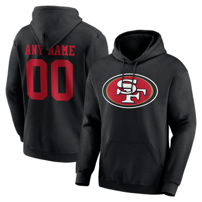 San Francisco 49ers Team Authentic Personalized Name & Number Hoodie - Black