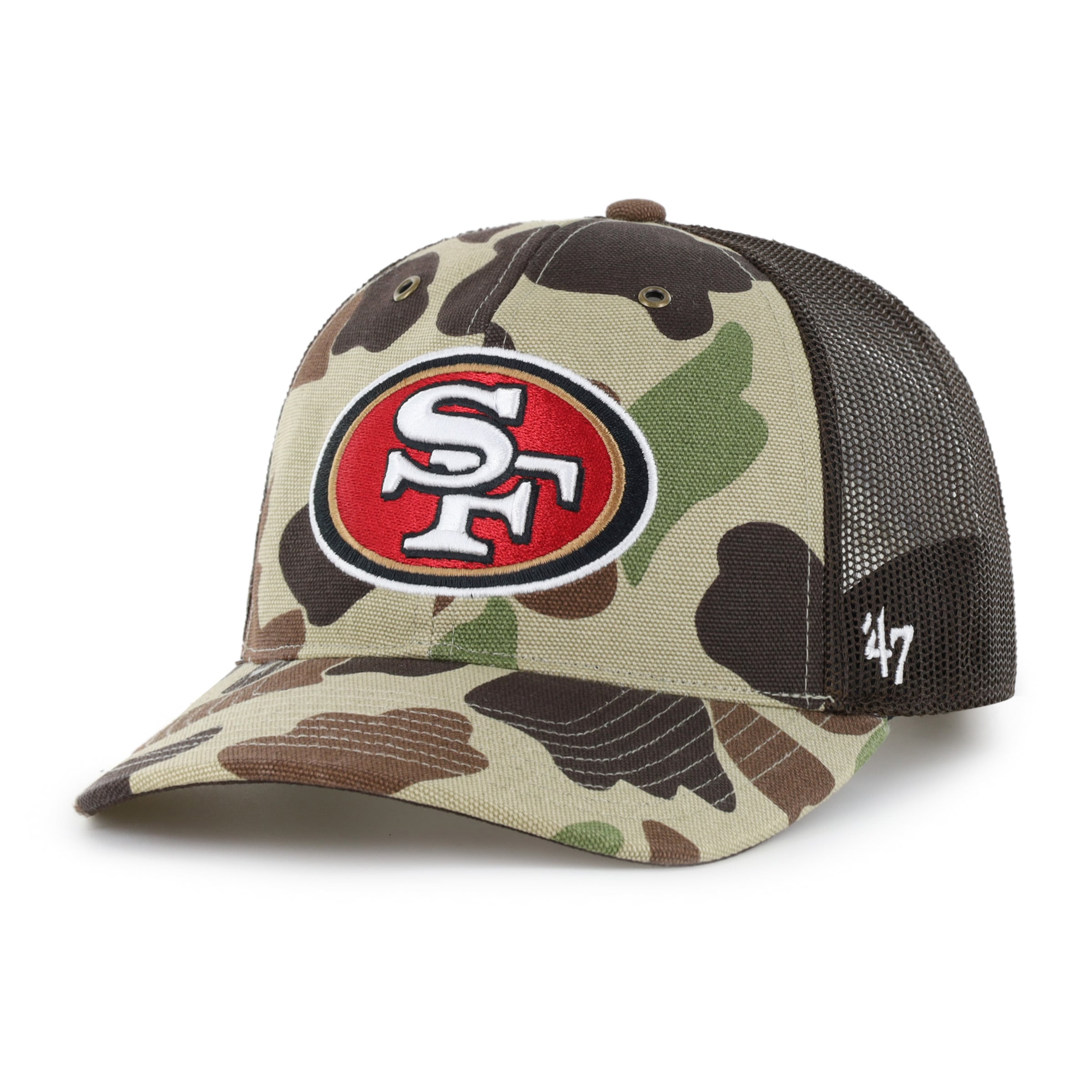 Casquette trucker ajustable Carhartt x '47 Duck Camo San Francisco 49ers pour homme