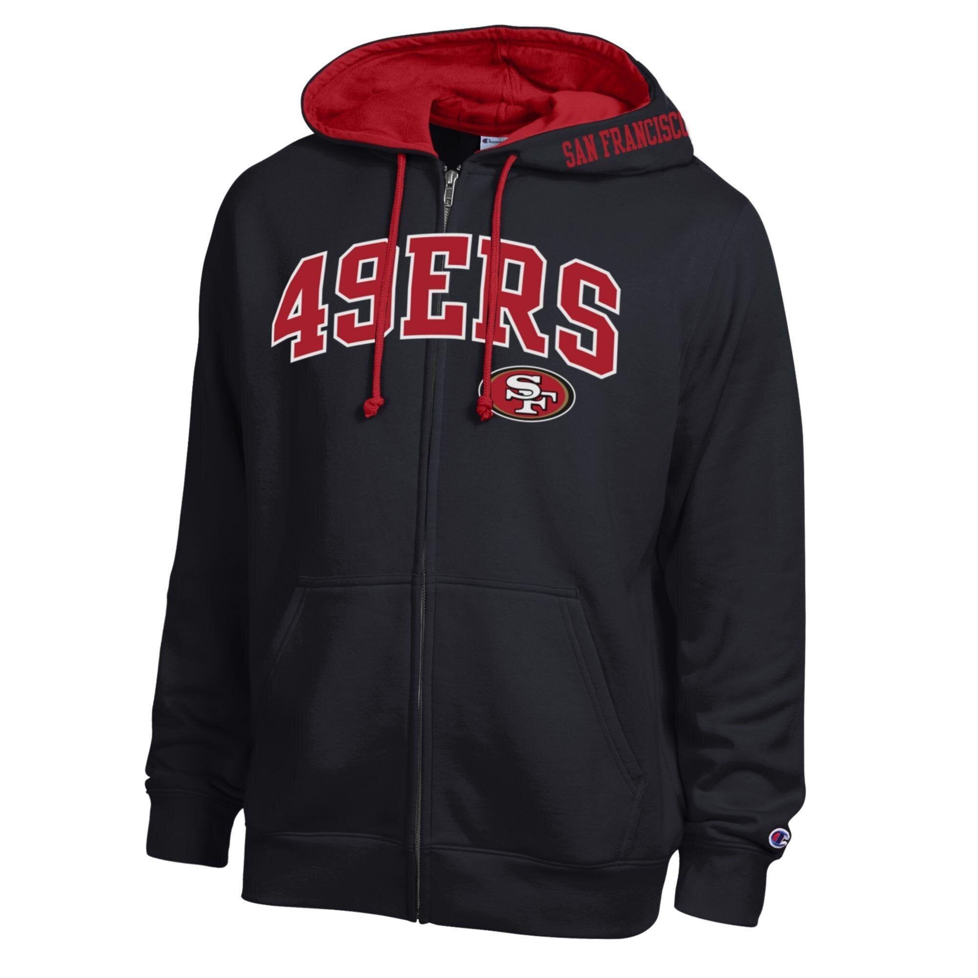 Men's Champion  Scarlet/Black San Francisco 49ers Full-Zip Hoodie
