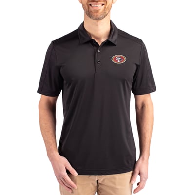 San Francisco 49ers Cutter & Buck Prospect Textured Stretch Polo - Black