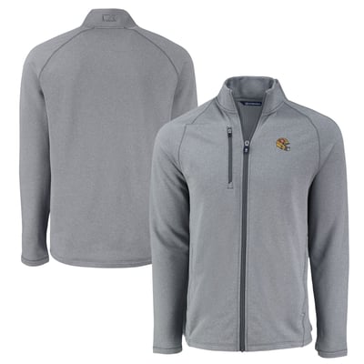 San Francisco 49ers Cutter & Buck Peshastin Eco Fleece Recycled Raglan Tri-Blend Full-Zip Jacket -  Heather Gray