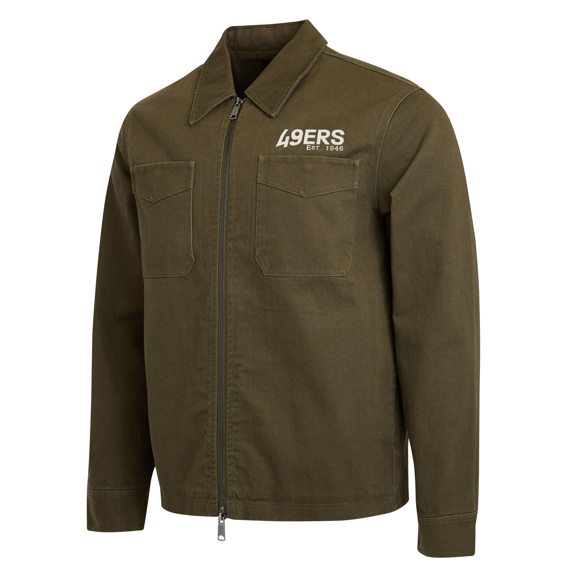 Men's Darius Rucker Collection by Fanatics Olive San Francisco 49ers Brushed Canvas Full-Zip Jacket