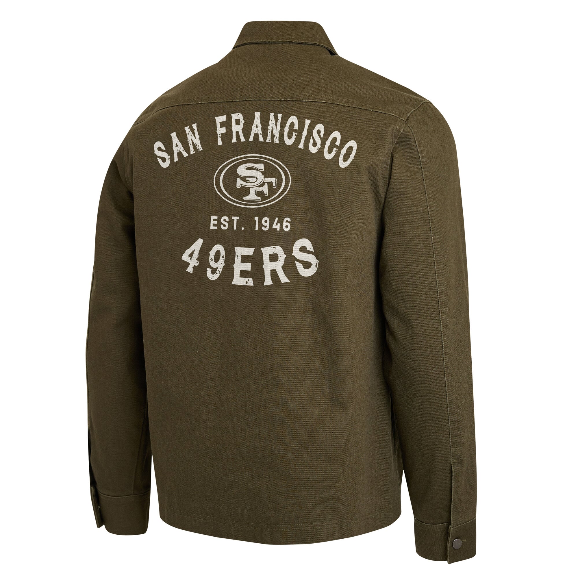 Men's Darius Rucker Collection by Fanatics Olive San Francisco 49ers Brushed Canvas Full-Zip Jacket