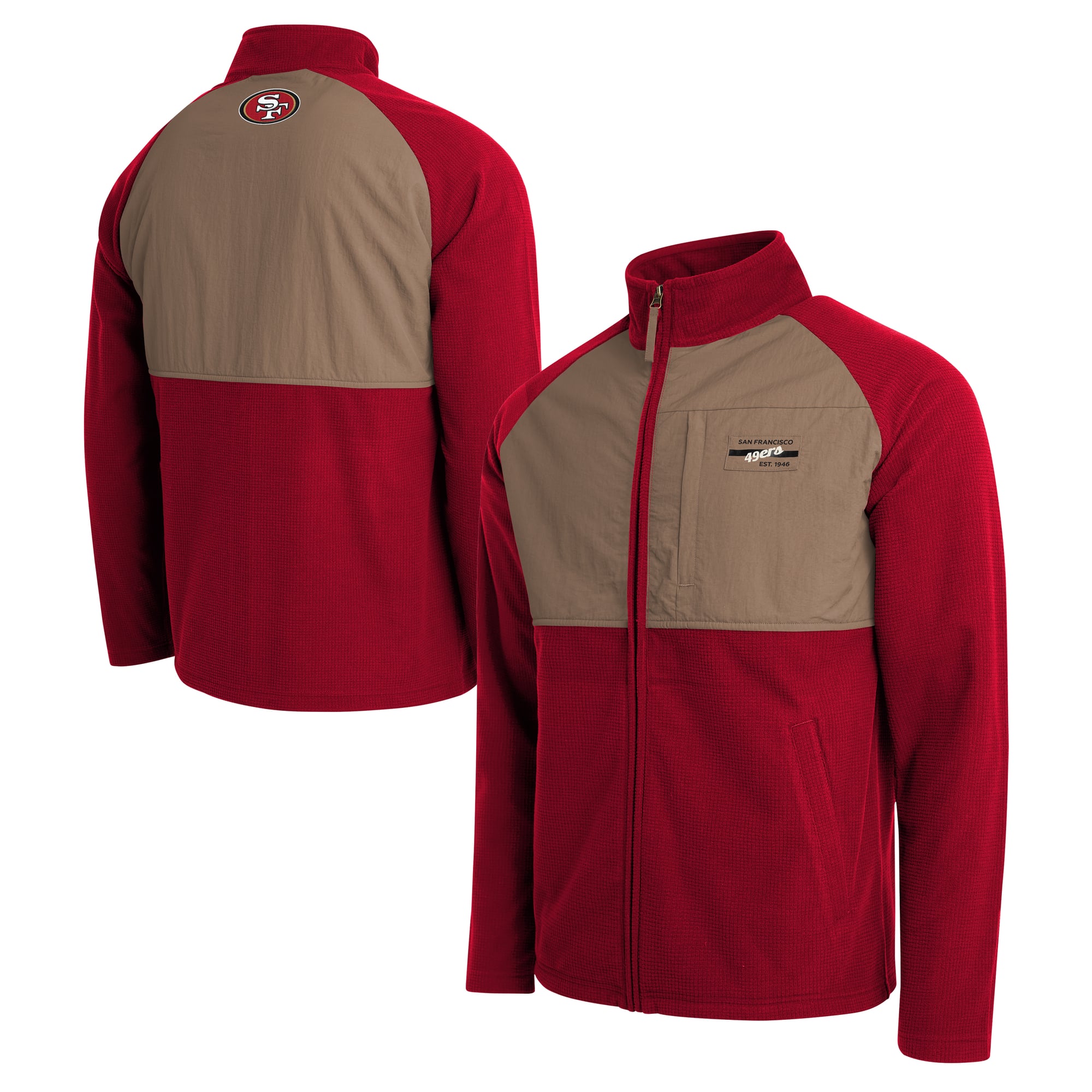 Men's Darius Rucker Collection by Fanatics Scarlet/Tan San Francisco 49ers Full-Zip Raglan Jacket
