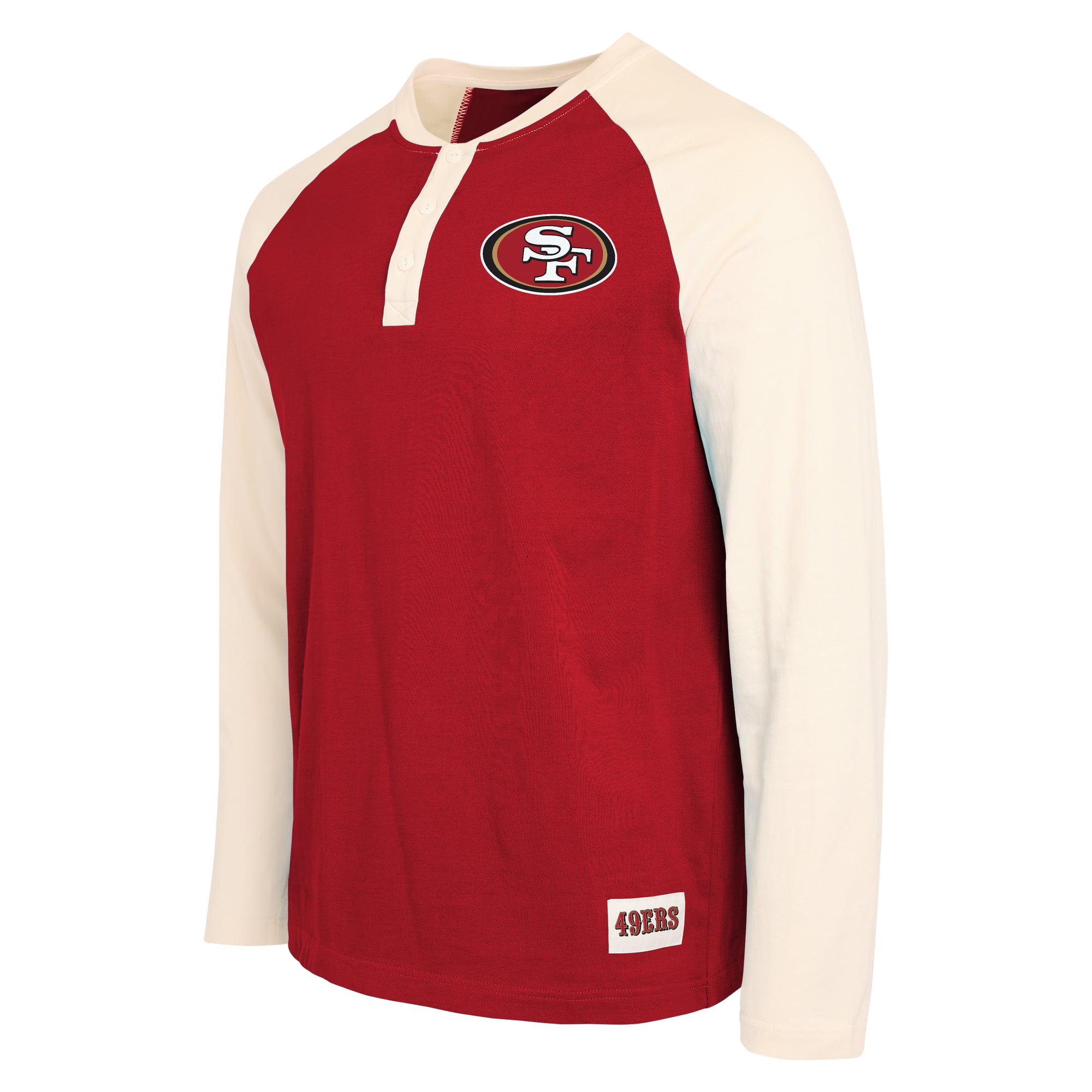 Men's Darius Rucker Collection by Fanatics Scarlet/White San Francisco 49ers Henley Long Sleeve T-Shirt