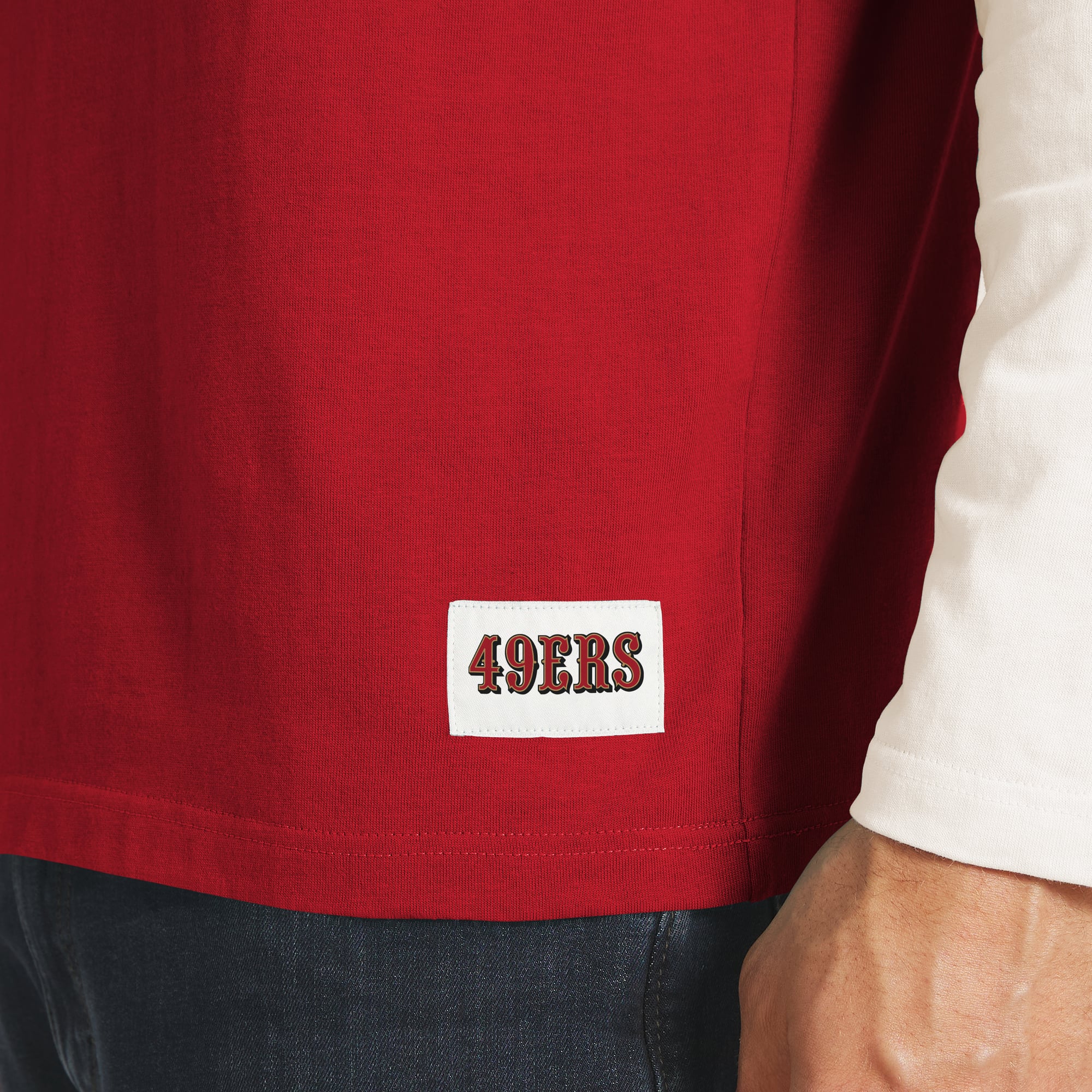 Men's Darius Rucker Collection by Fanatics Scarlet/White San Francisco 49ers Henley Long Sleeve T-Shirt