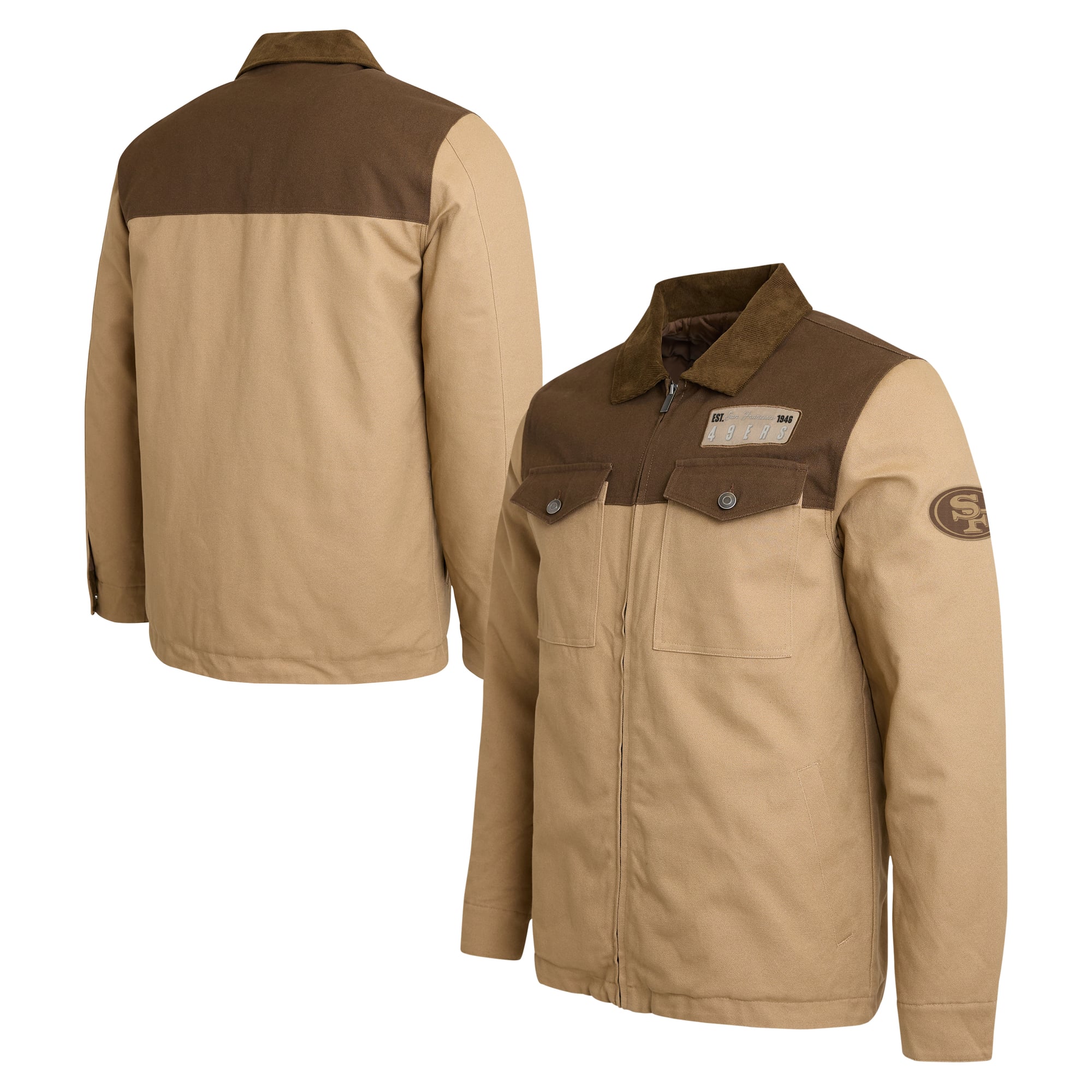 Men's Darius Rucker Collection by Fanatics Tan/Brown San Francisco 49ers Full-Zip Canvas Jacket