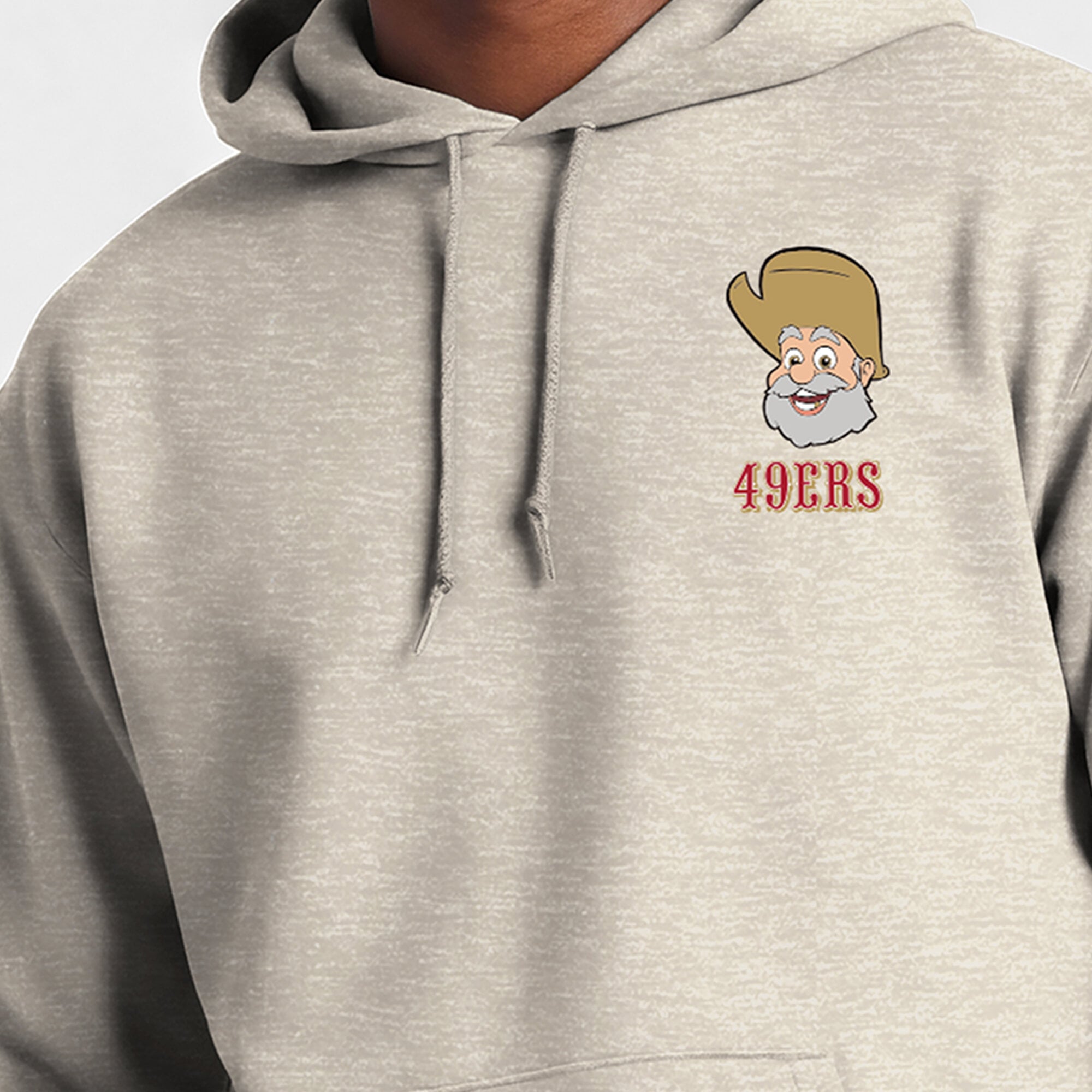 Sweat à capuche Powerblend Fullback couleur avoine Disney x Champion pour homme, San Francisco 49ers