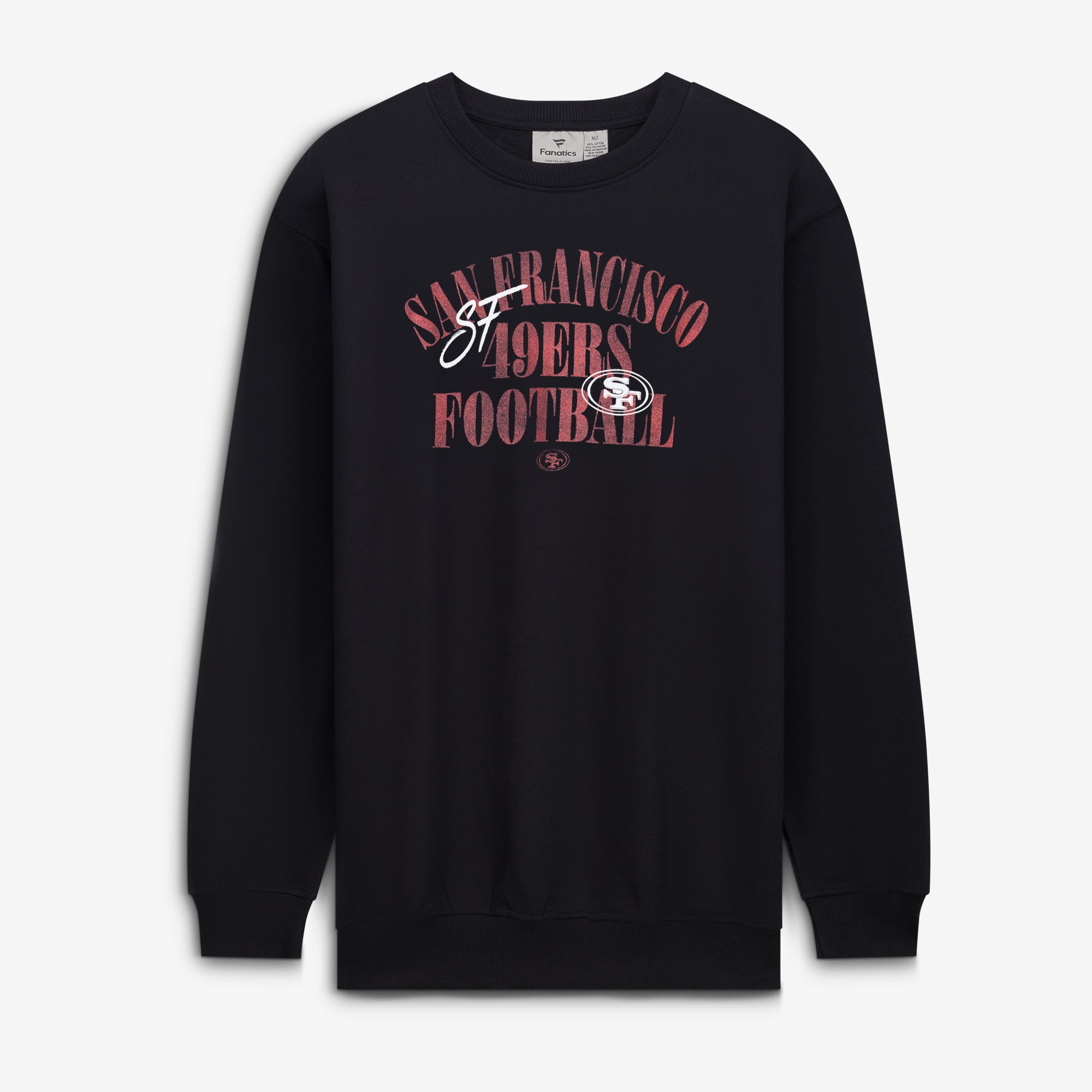 Sweat-shirt ample mi-temps Fanatics noir pour homme, grandes tailles, San Francisco 49ers