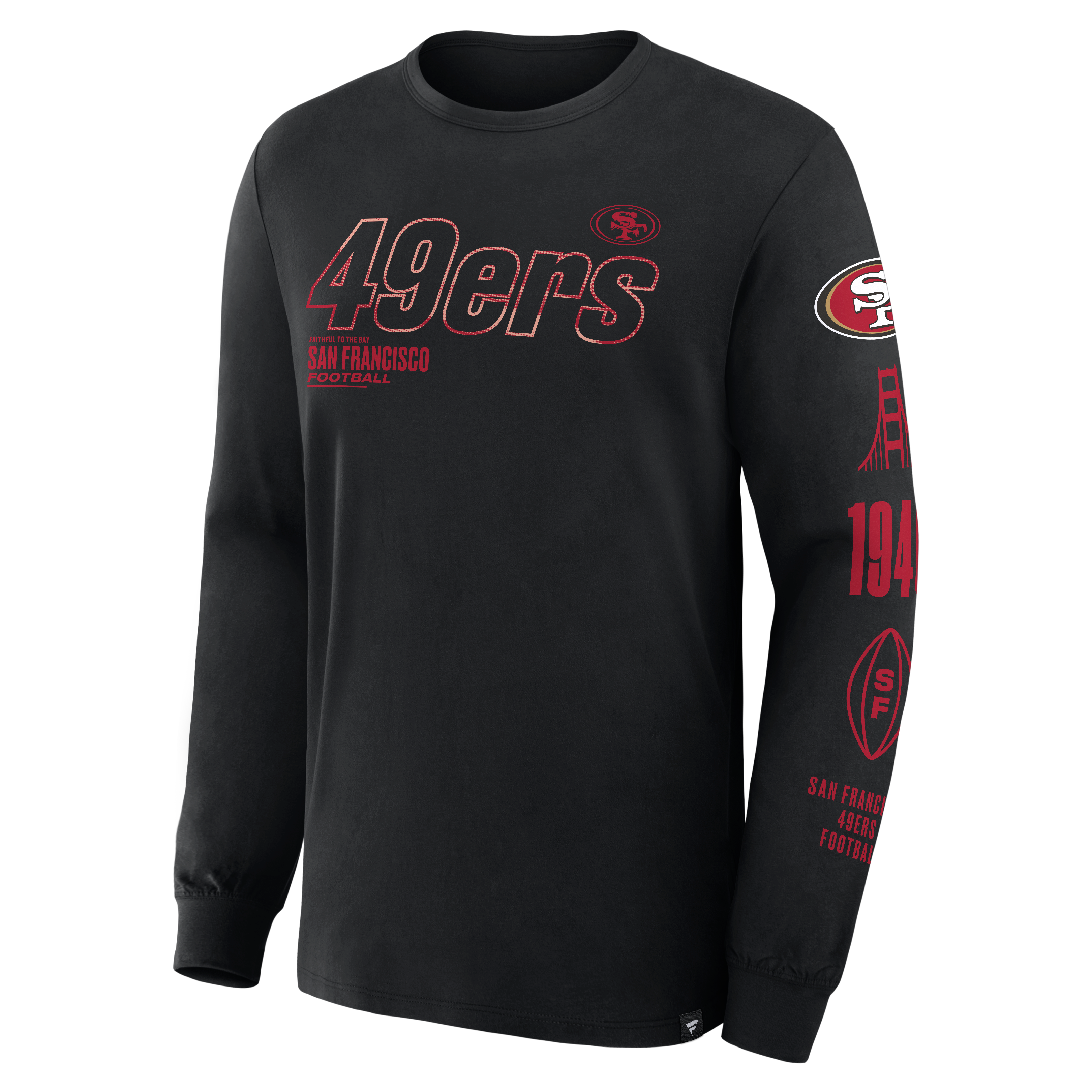T-shirt à manches longues Fanatics Black San Francisco 49ers Checkdown Pass pour homme