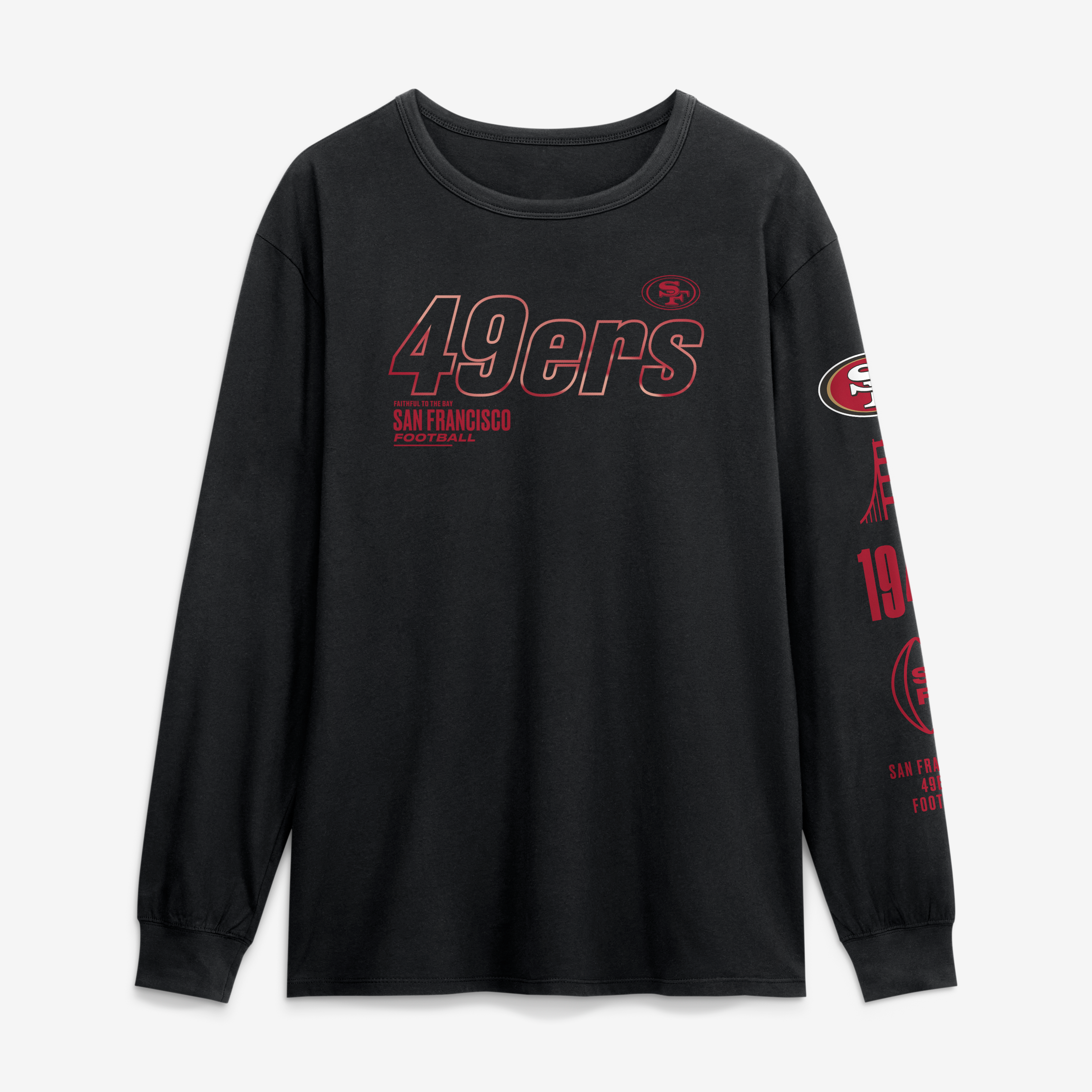 T-shirt à manches longues Fanatics Black San Francisco 49ers Checkdown Pass pour homme