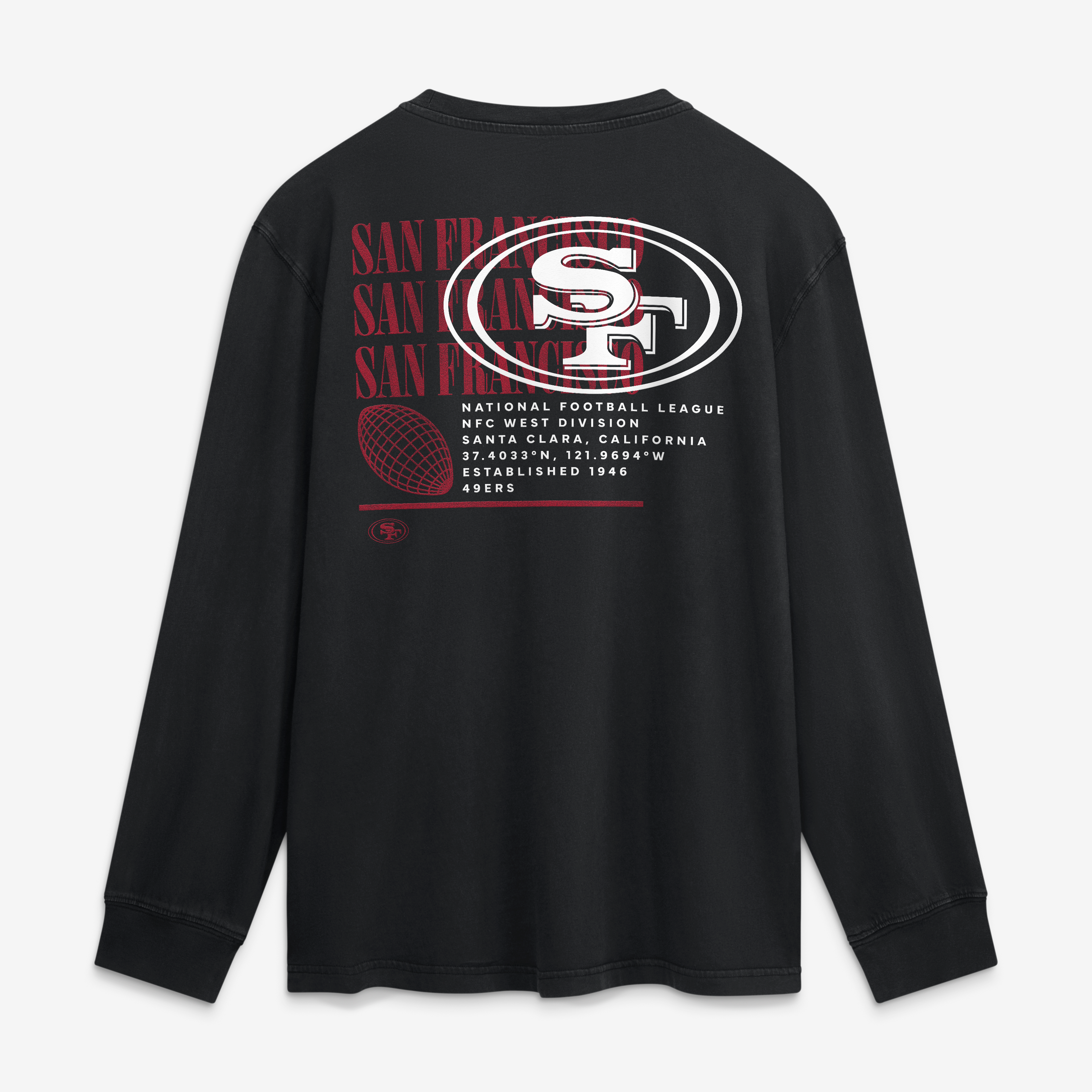 Men's Fanatics Black San Francisco 49ers Relaxed Fullback Drive Long Sleeve Fashion Top