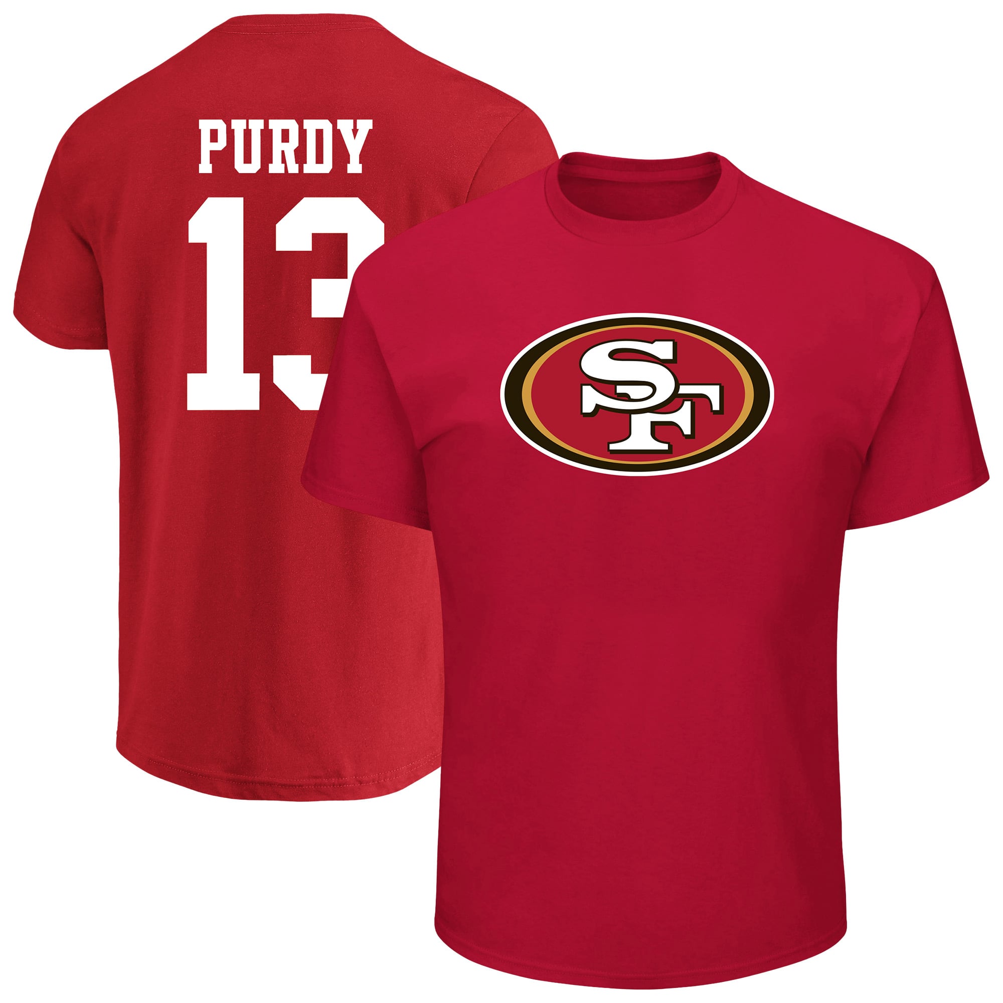 Zee Name Men's Fanatics Brock Purdy Scarlet San Francisco 49ers Big & Tall Name ...