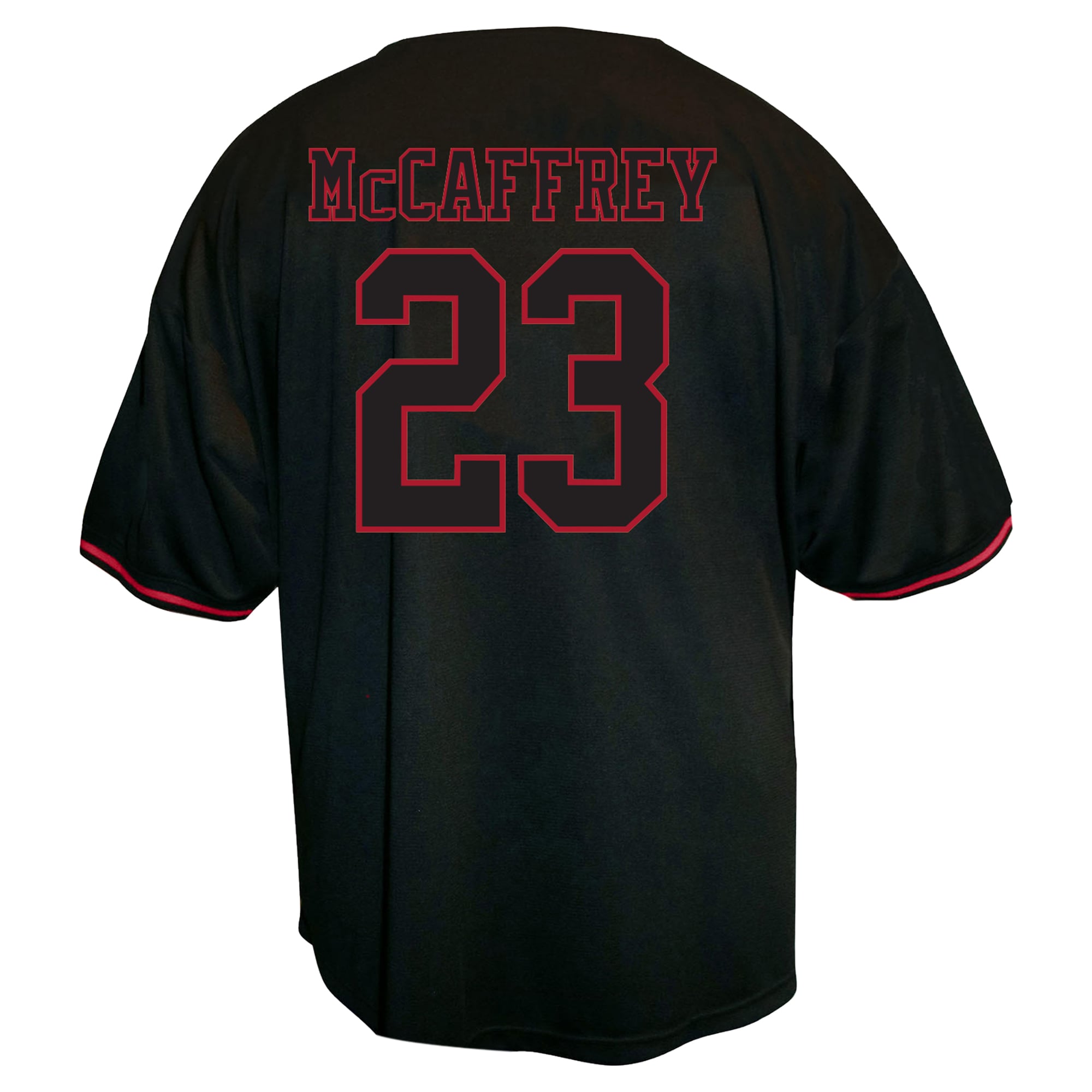 Men's Fanatics Christian McCaffrey Black San Francisco 49ers Big & Tall Button-Up Baseball Jersey