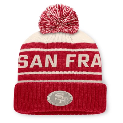San Francisco 49ers Fanatics Men's Cuffed Knit Hat with Pom - Scarlet