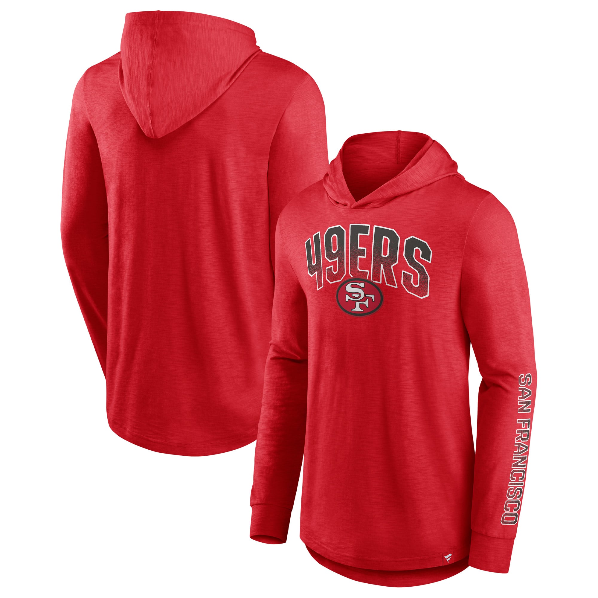 T-shirt à capuche manches longues Fanatics Scarlet San Francisco 49ers Front Runner pour homme