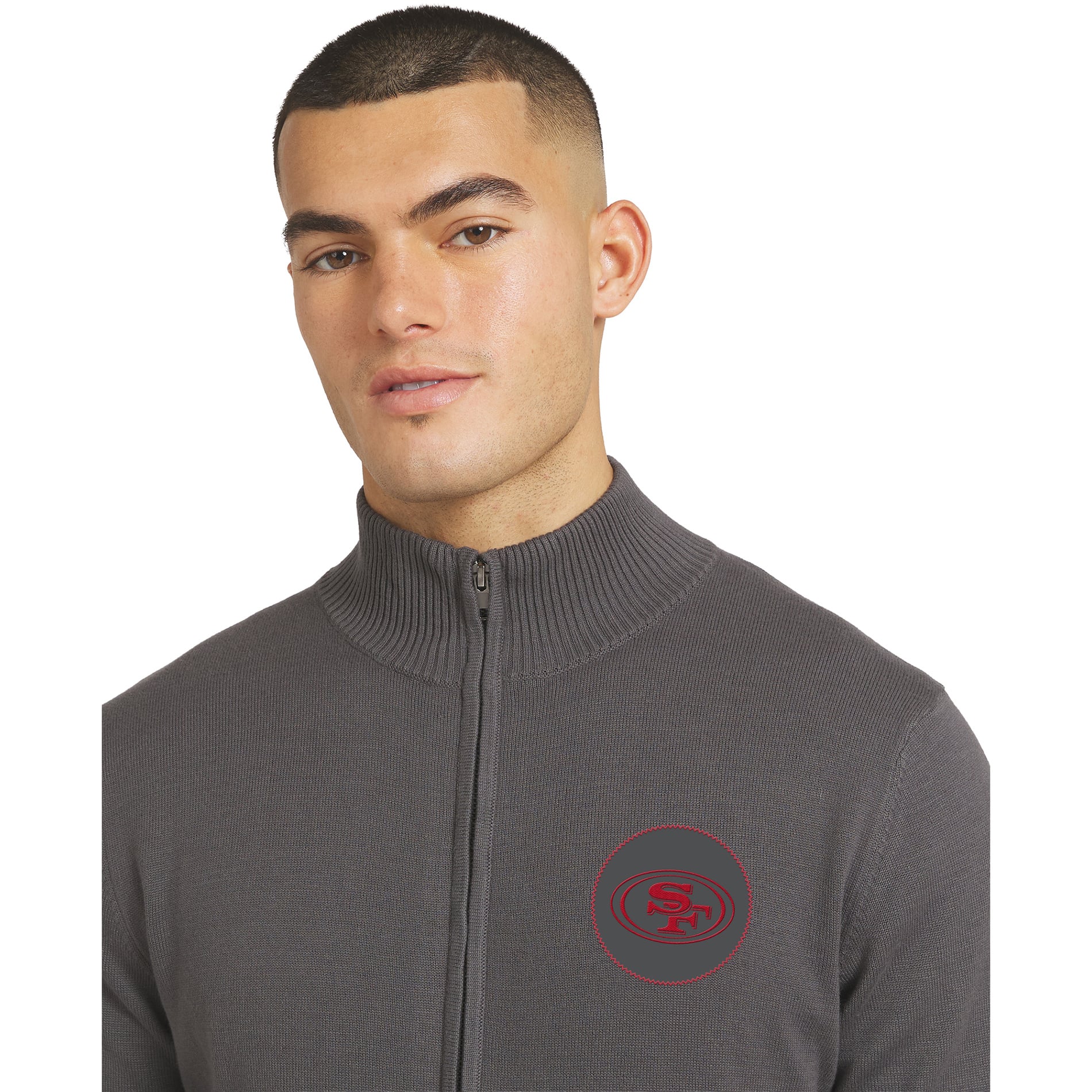 Men's J. Palmer Charcoal San Francisco 49ers All-Season Full-Zip Sweater