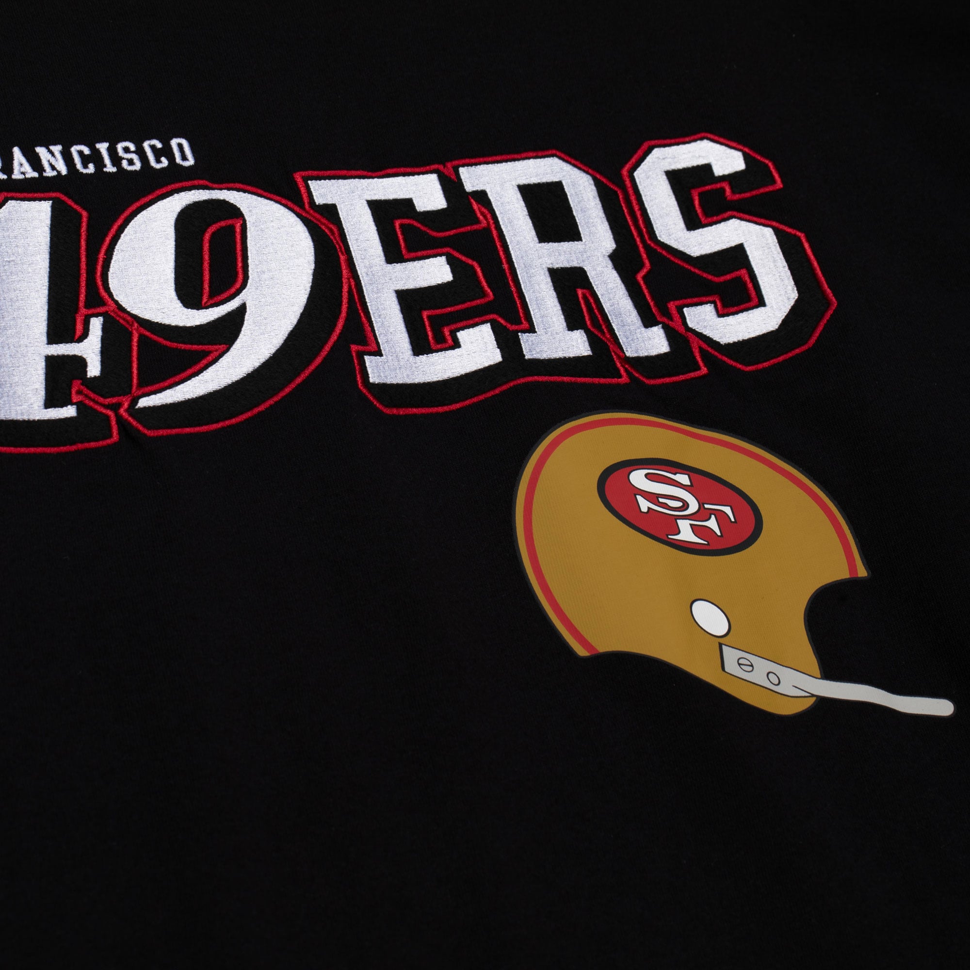 T-shirt à manches longues Mitchell & Ness noir pour homme, San Francisco 49ers, grandes tailles, camp d'entraînement