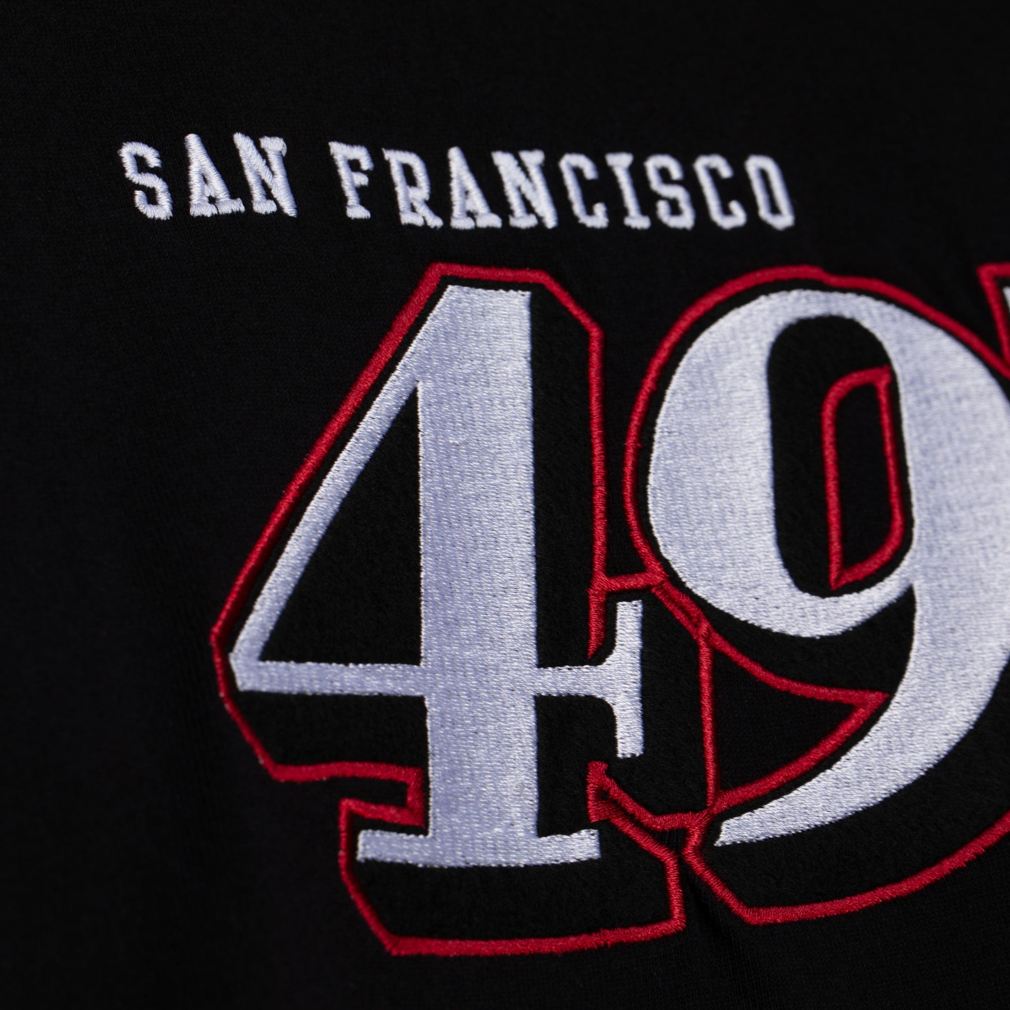 T-shirt à manches longues Mitchell & Ness noir pour homme, San Francisco 49ers, grandes tailles, camp d'entraînement