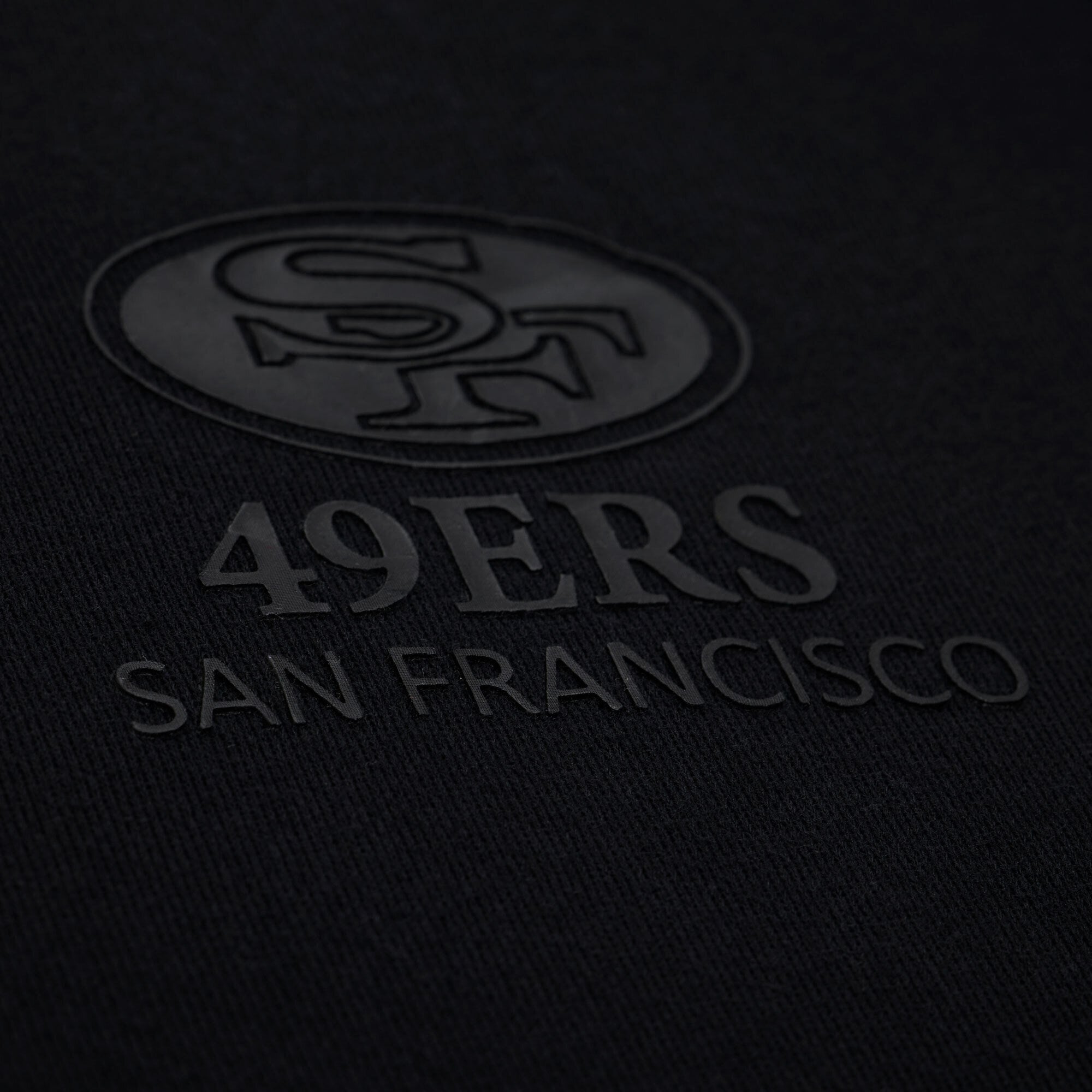Sweat-shirt polaire Mitchell & Ness Core Essentials Micro Logo noir pour homme, San Francisco 49ers