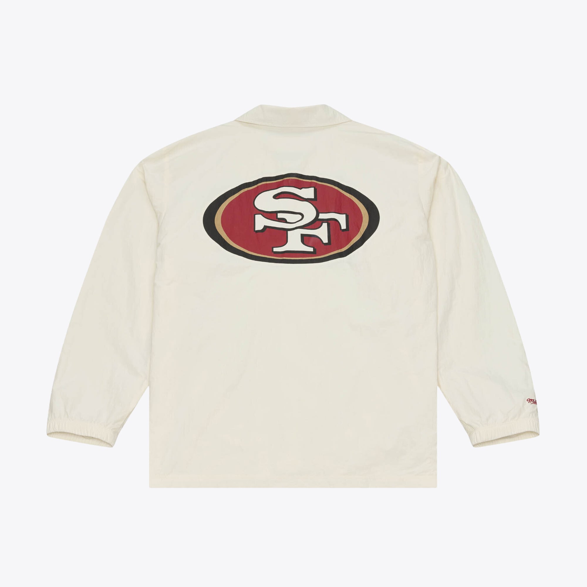 Men's Mitchell & Ness Cream San Francisco 49ers Retro Roots Coaches Jacket
