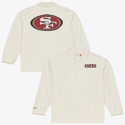 San Francisco 49ers Mitchell & Ness Retro Roots Coaches Jacket - Cream