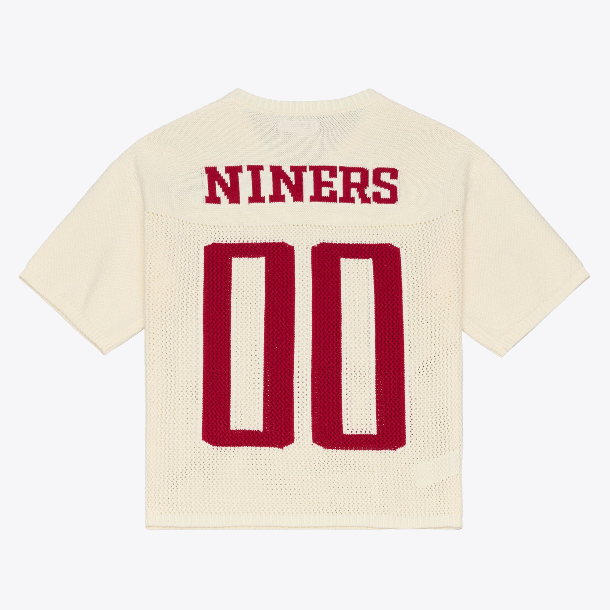 Men's Mitchell & Ness Cream San Francisco 49ers Retro Roots Short Sleeve Sweater Jersey