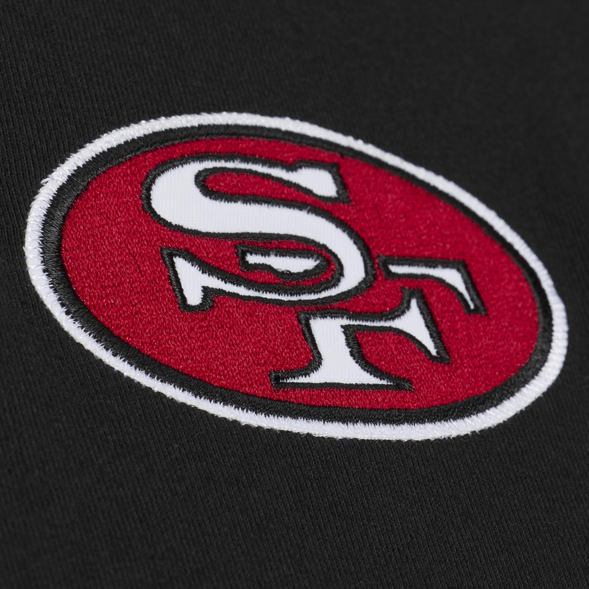 T-shirt Mitchell & Ness pour homme, noir, à l'effigie de Jerry Rice, joueur retraité des 49ers San Francisco.