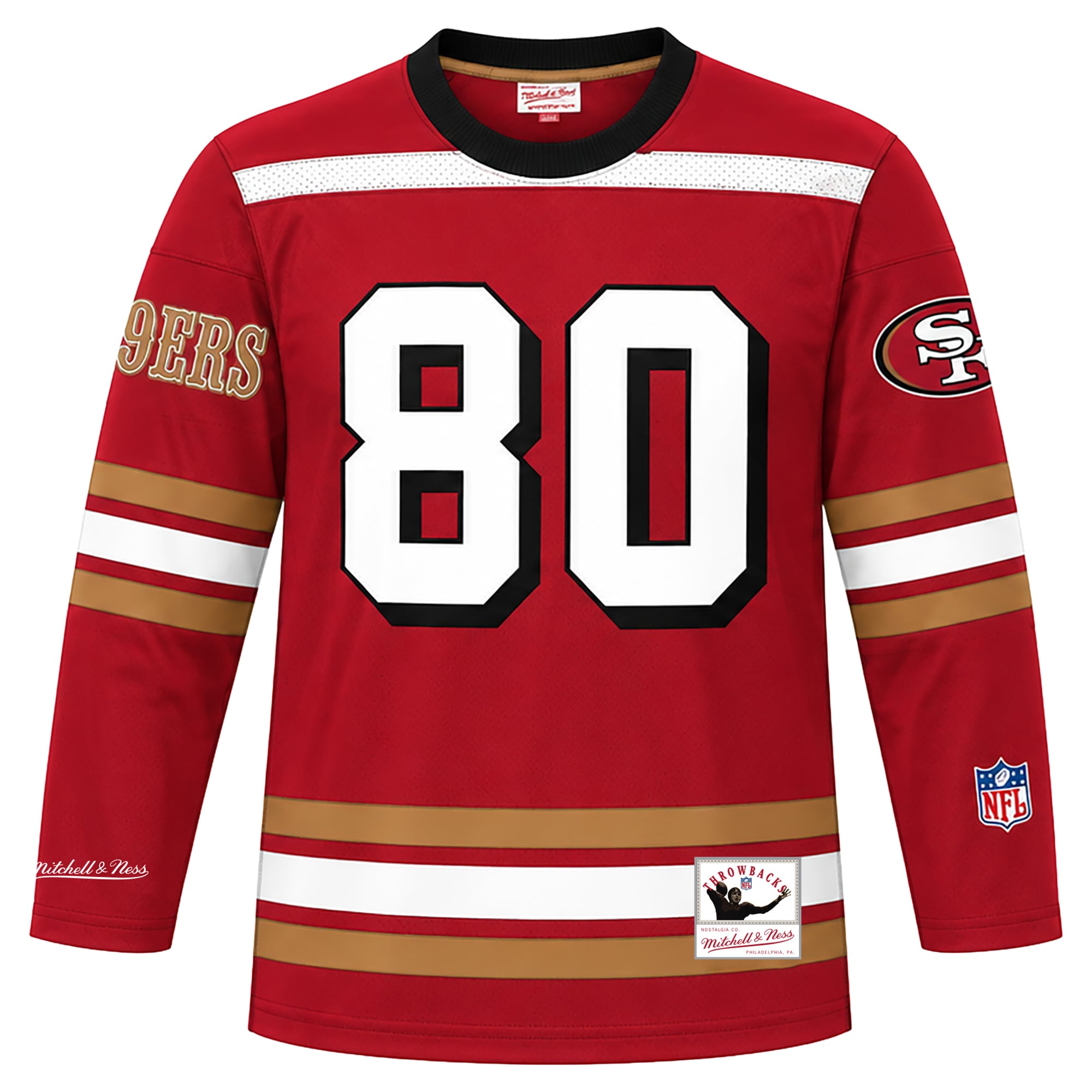 Maillot de hockey Mitchell & Ness Jerry Rice rouge écarlate des 49ers San Francisco pour homme