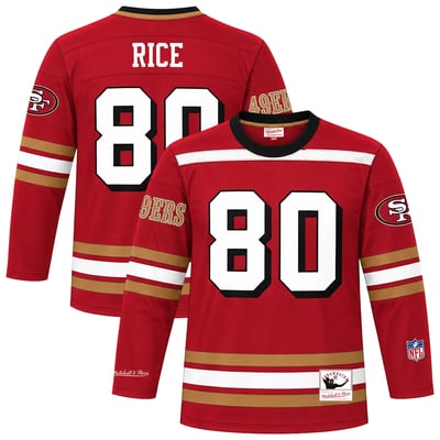 Jerry Rice San Francisco 49ers Mitchell & Ness Hockey Jersey - Scarlet
