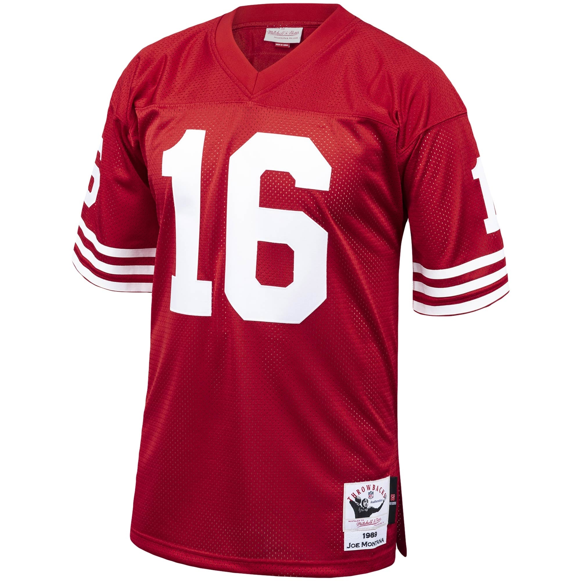 Mitchell & Ness Joe Montana Scarlet San Francisco 49ers Maillot de joueur retraité authentique Throwback pour hommes
