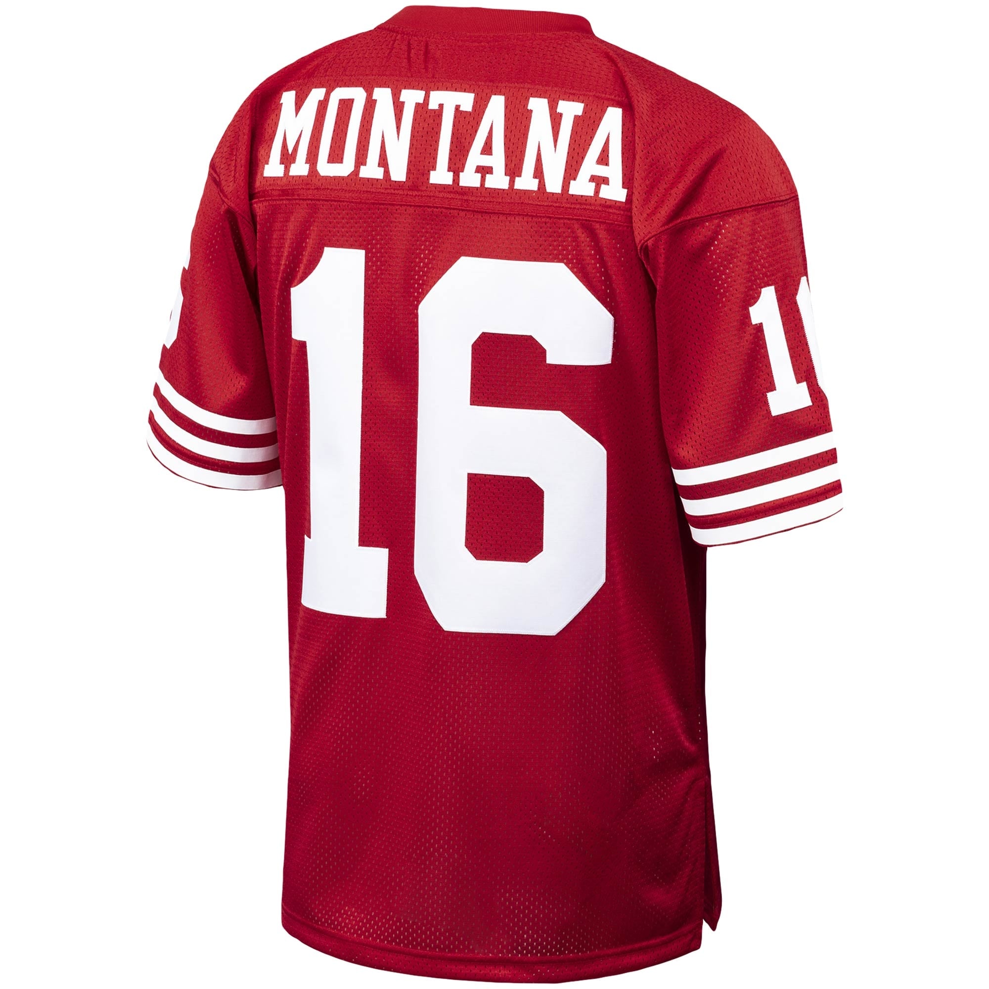 Mitchell & Ness Joe Montana Scarlet San Francisco 49ers Maillot de joueur retraité authentique Throwback pour hommes