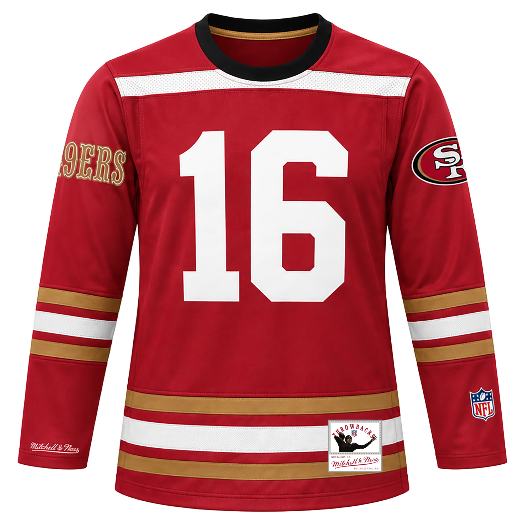 Maillot de hockey Mitchell & Ness Joe Montana Scarlet des 49ers San Francisco pour homme
