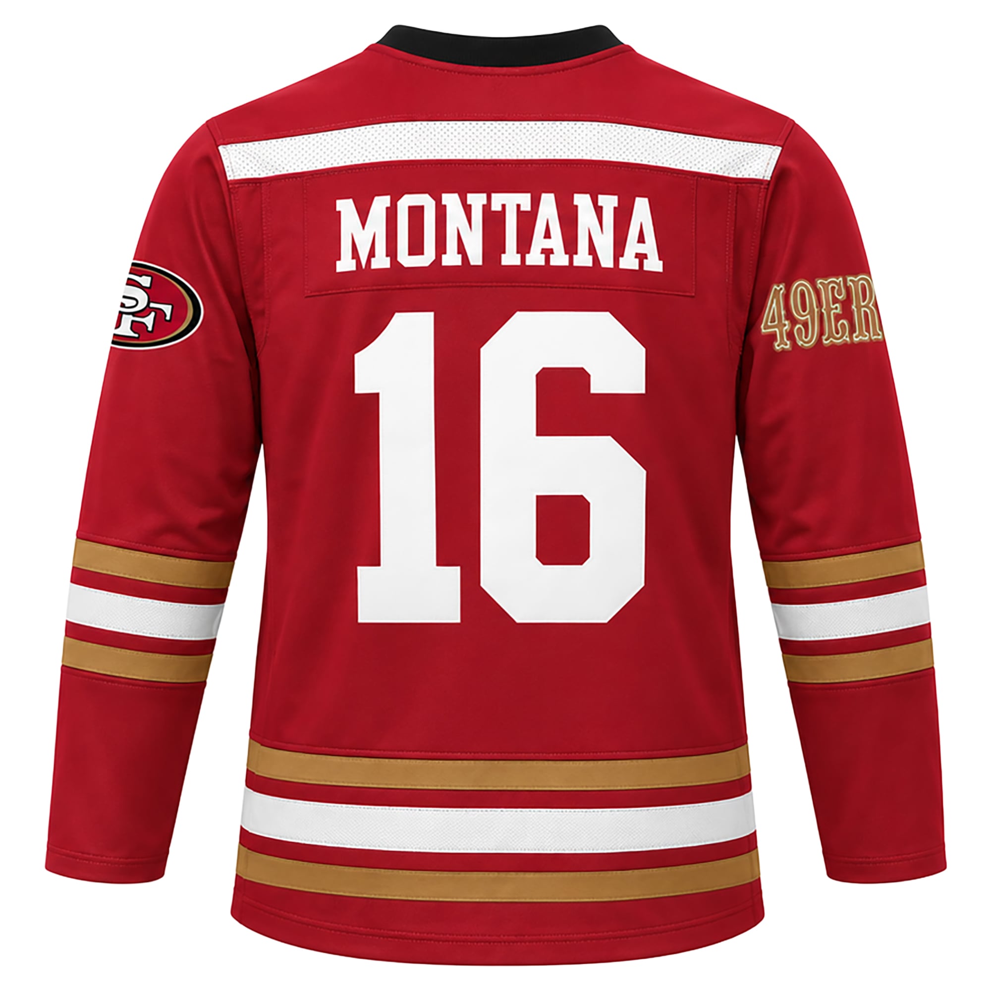 Maillot de hockey Mitchell & Ness Joe Montana Scarlet des 49ers San Francisco pour homme