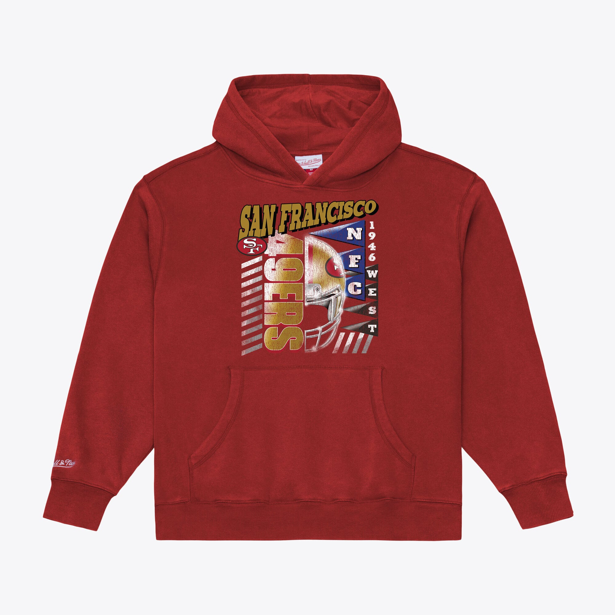 Sweat à capuche en polaire Mitchell & Ness Scarlet San Francisco 49ers Core Essentials Street Graphic pour homme