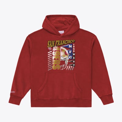  San Francisco 49ers Mitchell & Ness Core Essentials Street Graphic Fleece Hoodie - Scarlet