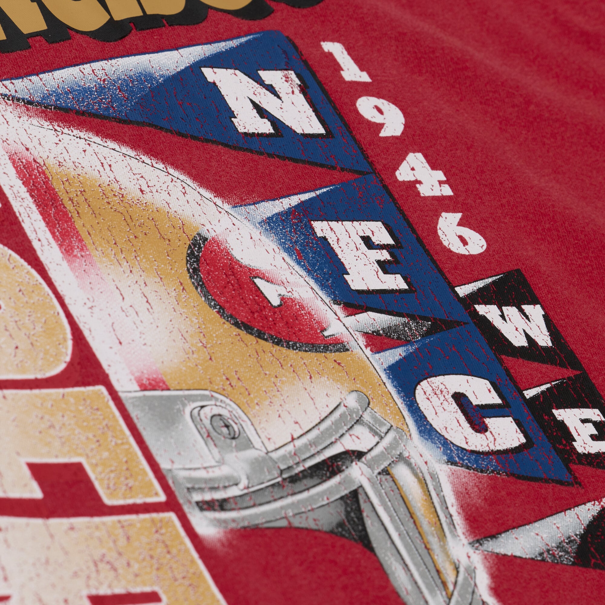 T-shirt à manches courtes Mitchell & Ness Scarlet San Francisco 49ers Core Essentials Street Graphic pour homme