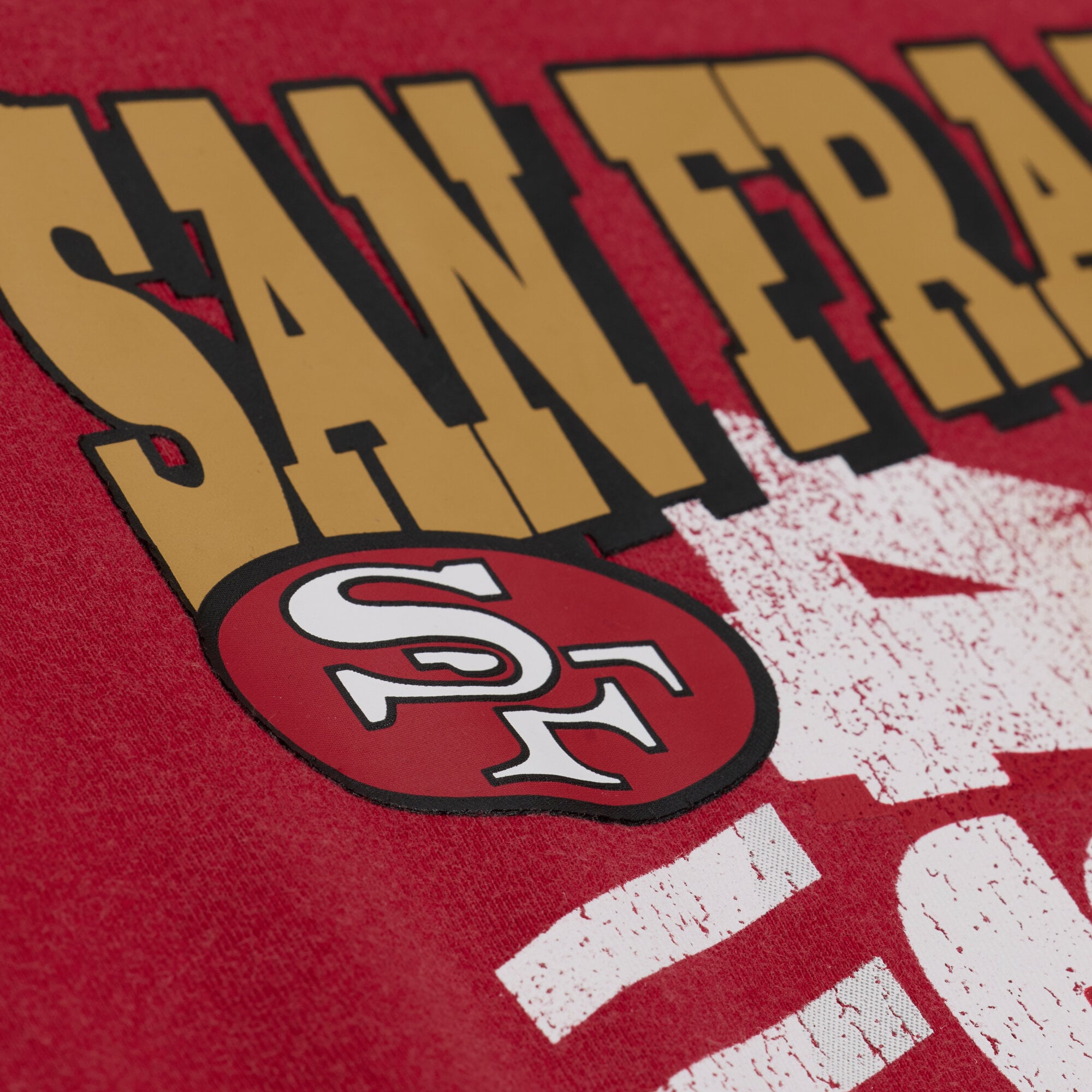 T-shirt à manches courtes Mitchell & Ness Scarlet San Francisco 49ers Core Essentials Street Graphic pour homme
