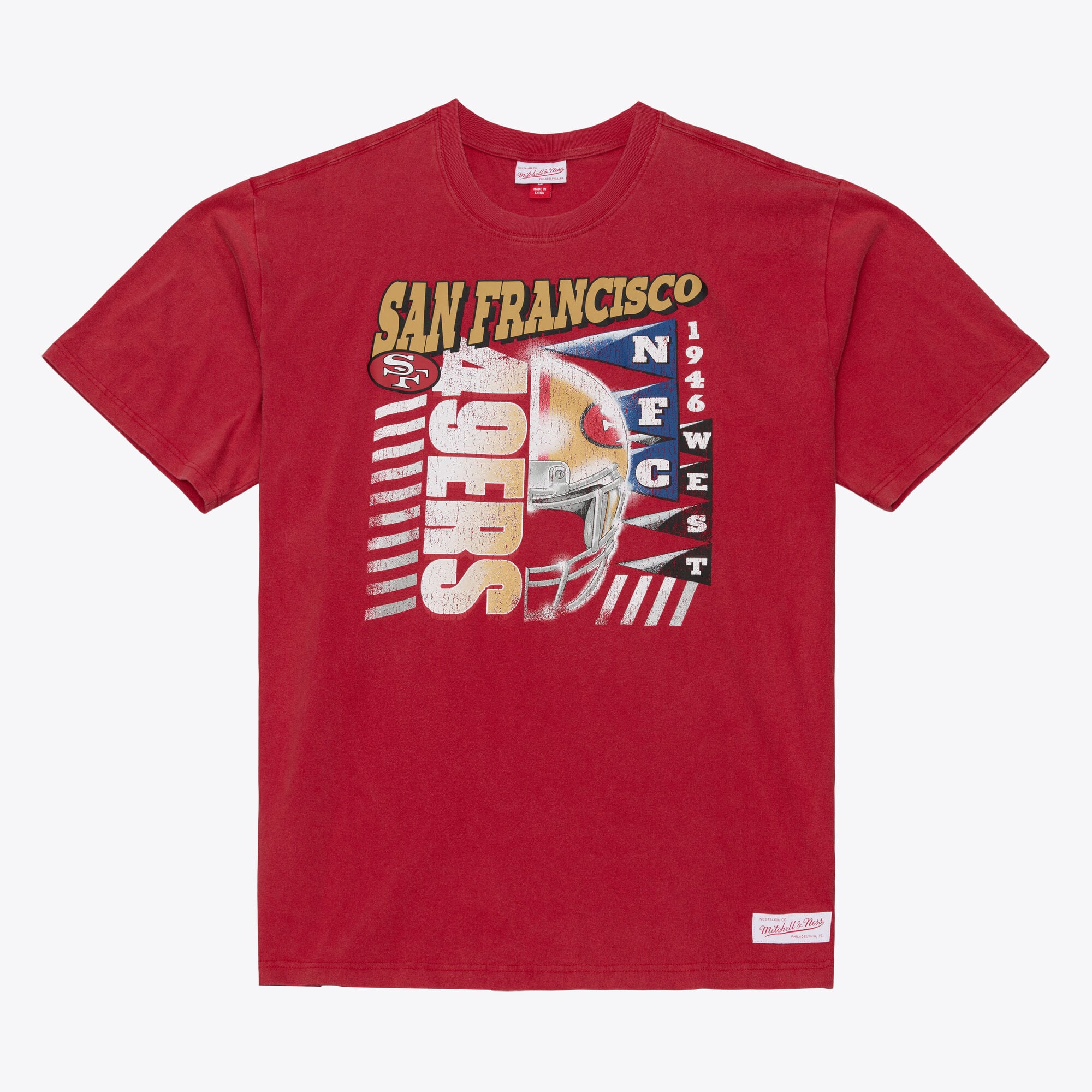 T-shirt à manches courtes Mitchell & Ness Scarlet San Francisco 49ers Core Essentials Street Graphic pour homme