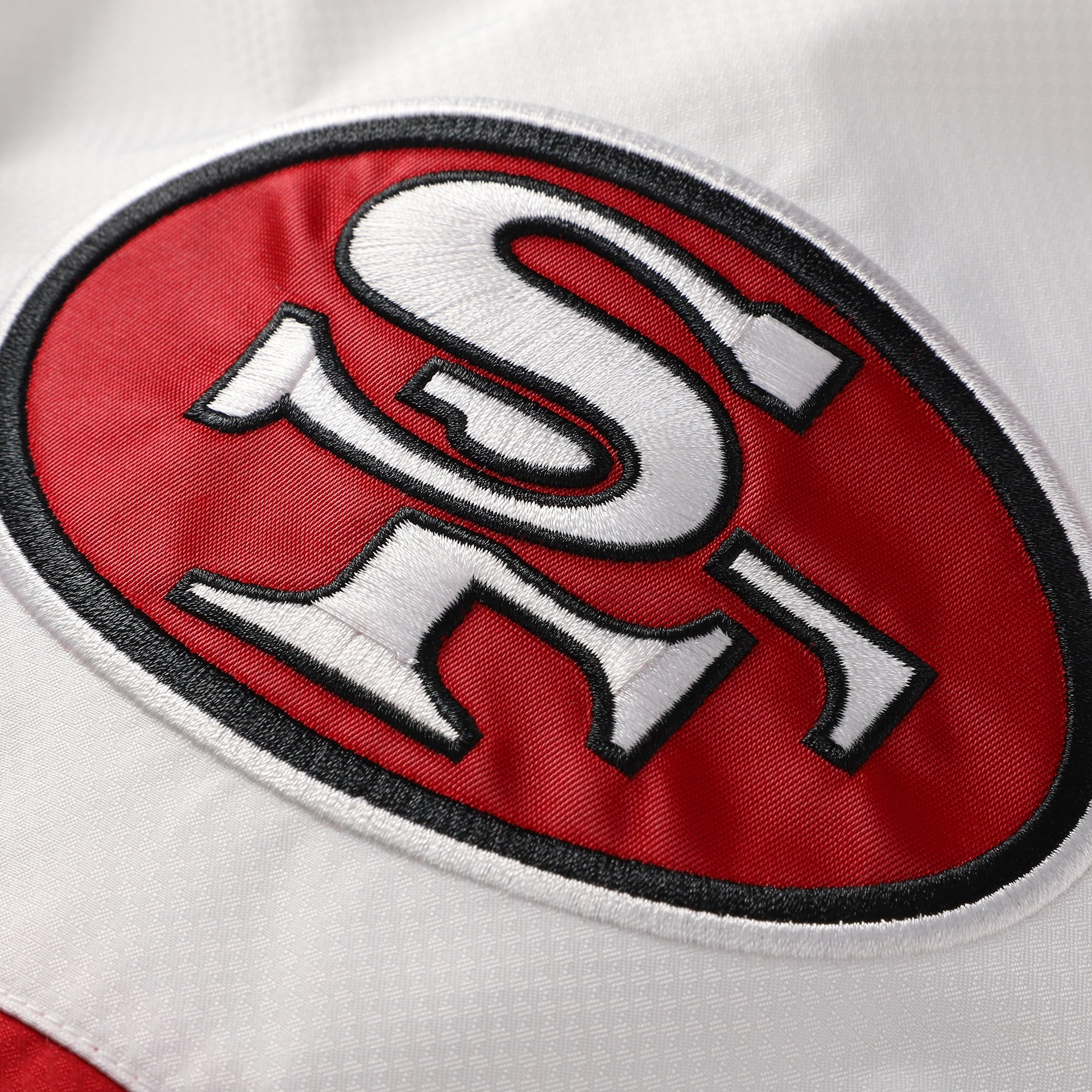 Men's Mitchell & Ness Scarlet San Francisco 49ers Head Coach Anorak Quarter-Zip Windbreaker Jacket
