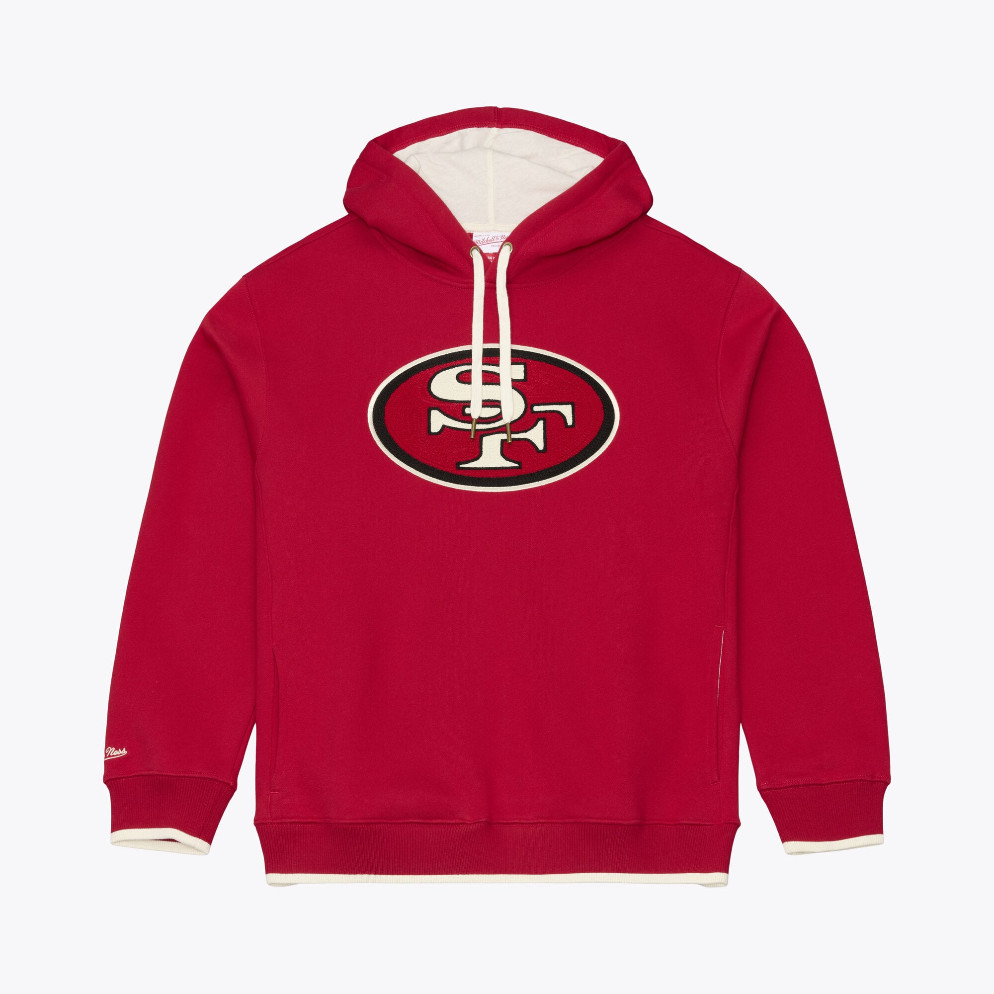 Sweat à capuche en polaire épaisse Mitchell & Ness Scarlet San Francisco 49ers pour homme