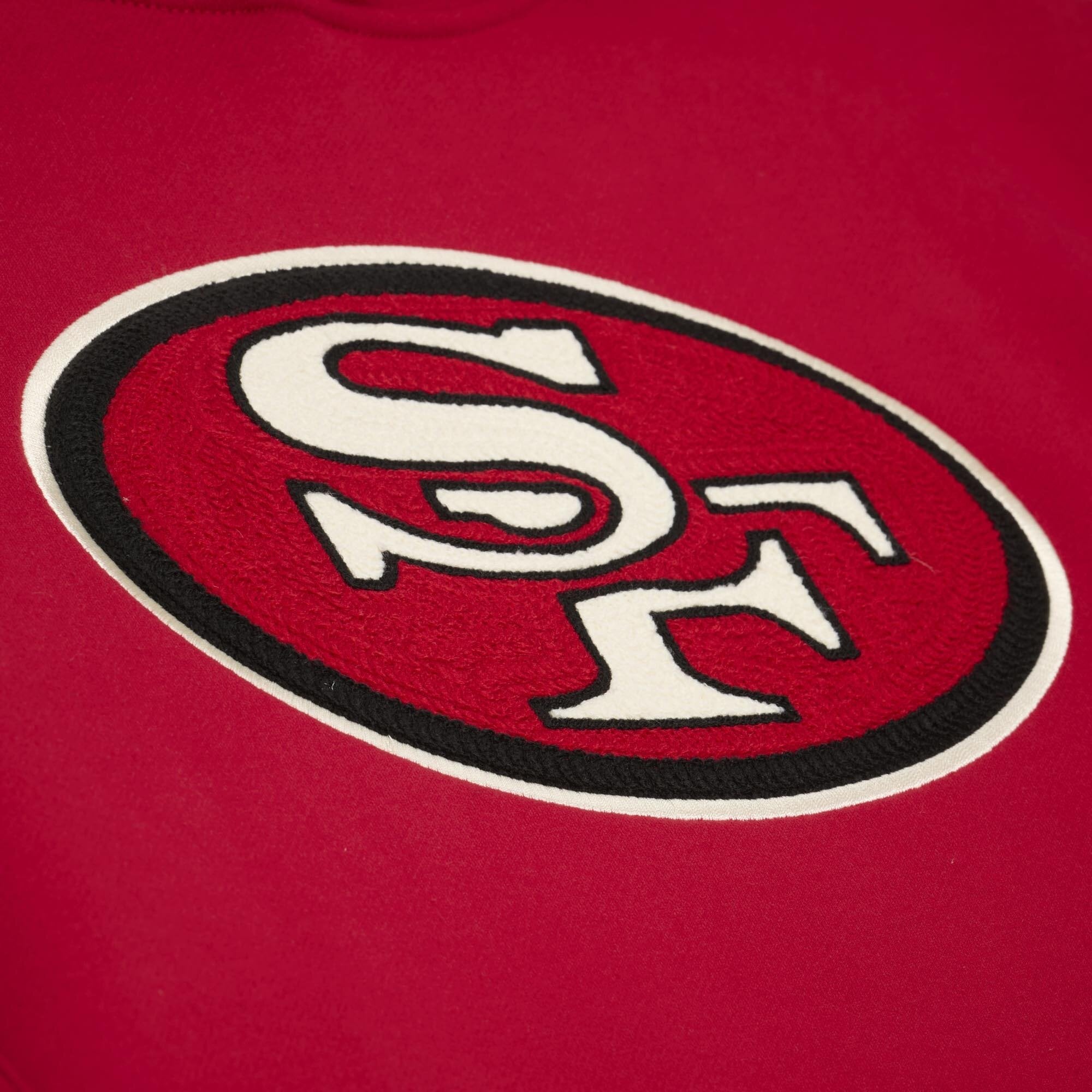 Sweat à capuche en polaire épaisse Mitchell & Ness Scarlet San Francisco 49ers pour homme